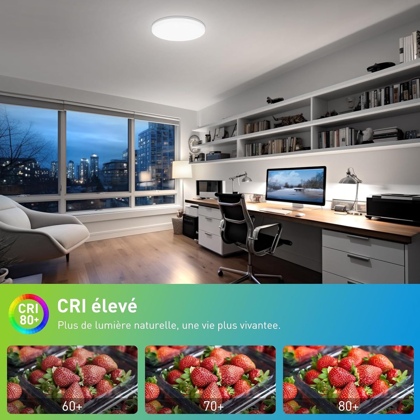 Canvanation Blanc 30cm Plafonnier LED Etanche