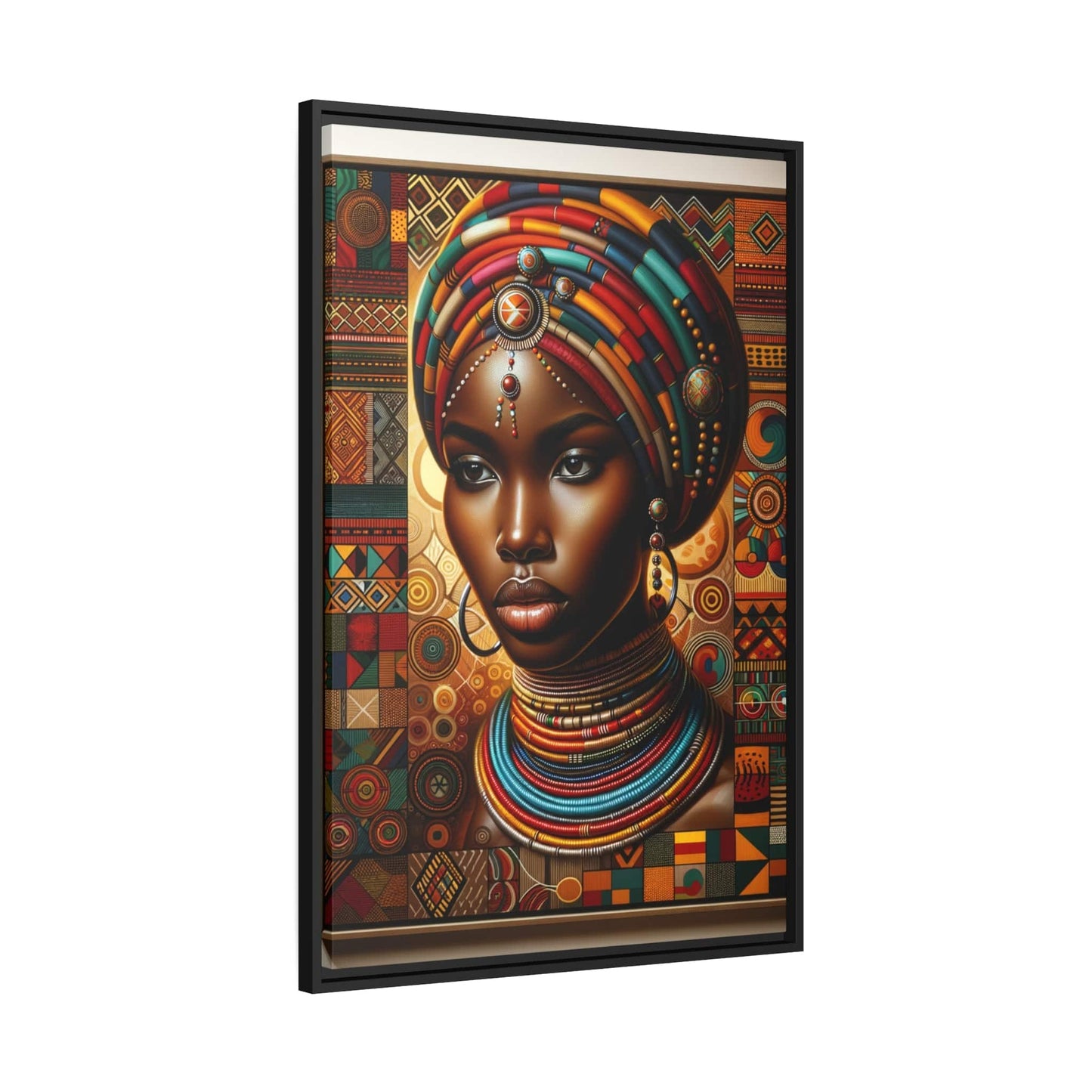 Printify Canvas Tableau "Élégance africaine : Un tableau vibrant rendant hommage à la beauté et à la force des femmes africaines"