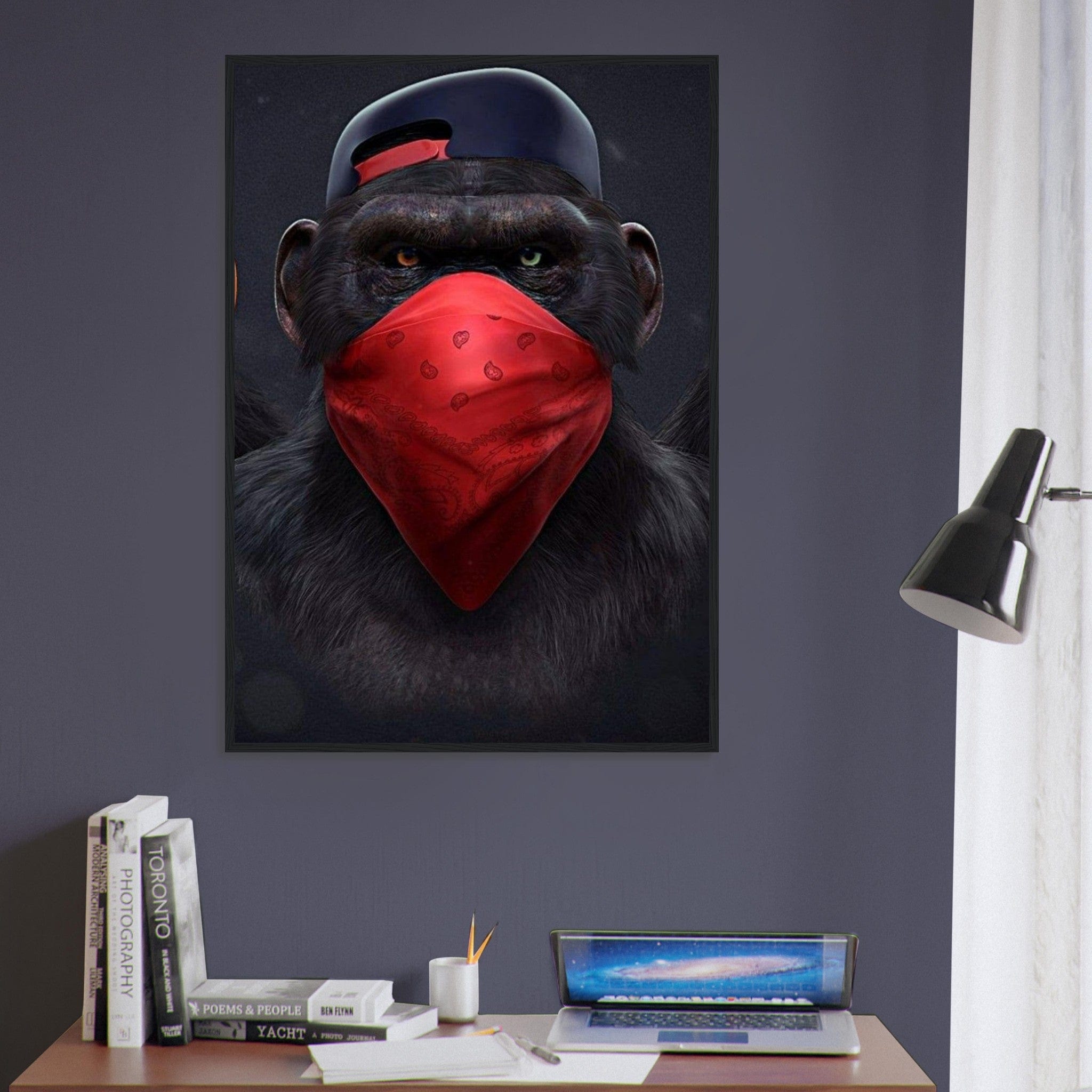 Canvanation Print Material Tableau Singe Gang Rouge