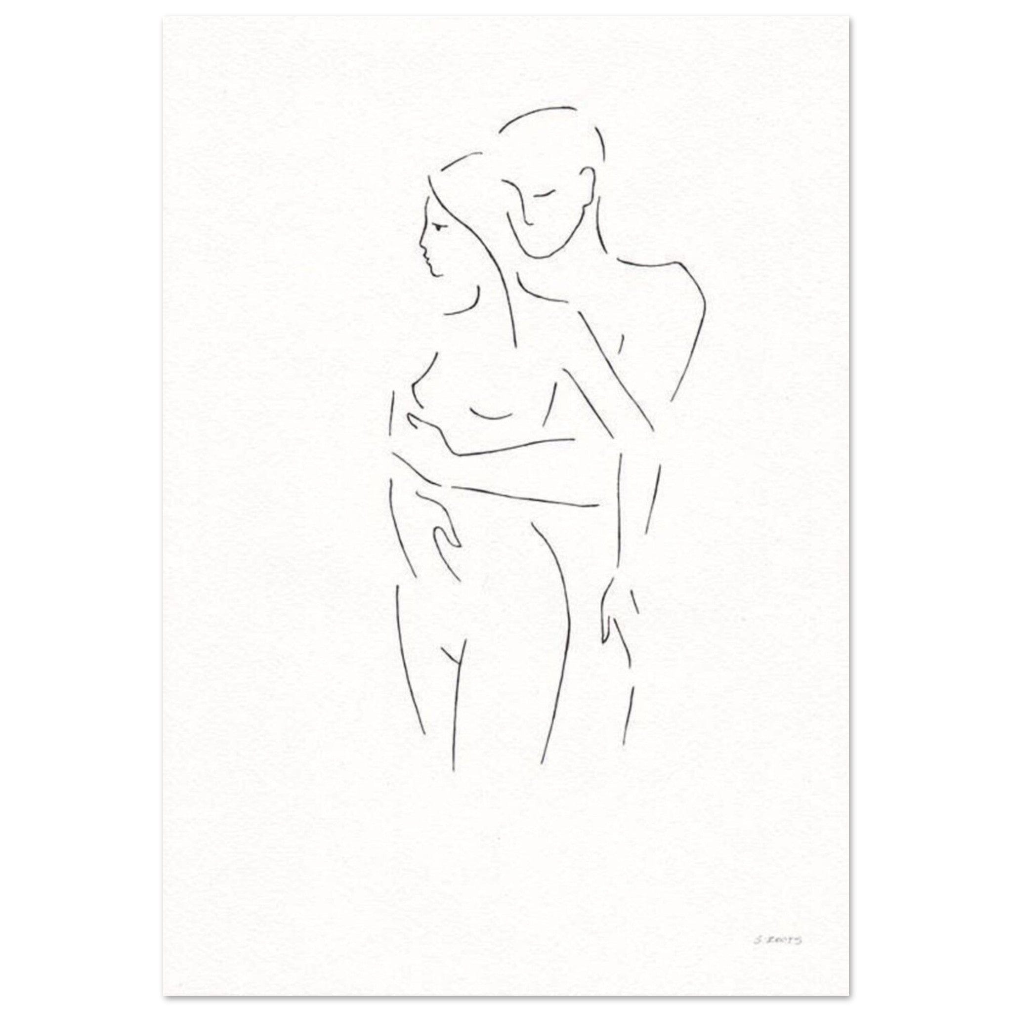 Gelato Print Material 70x100 cm / 28x40″ Peinture Couple Abstrait