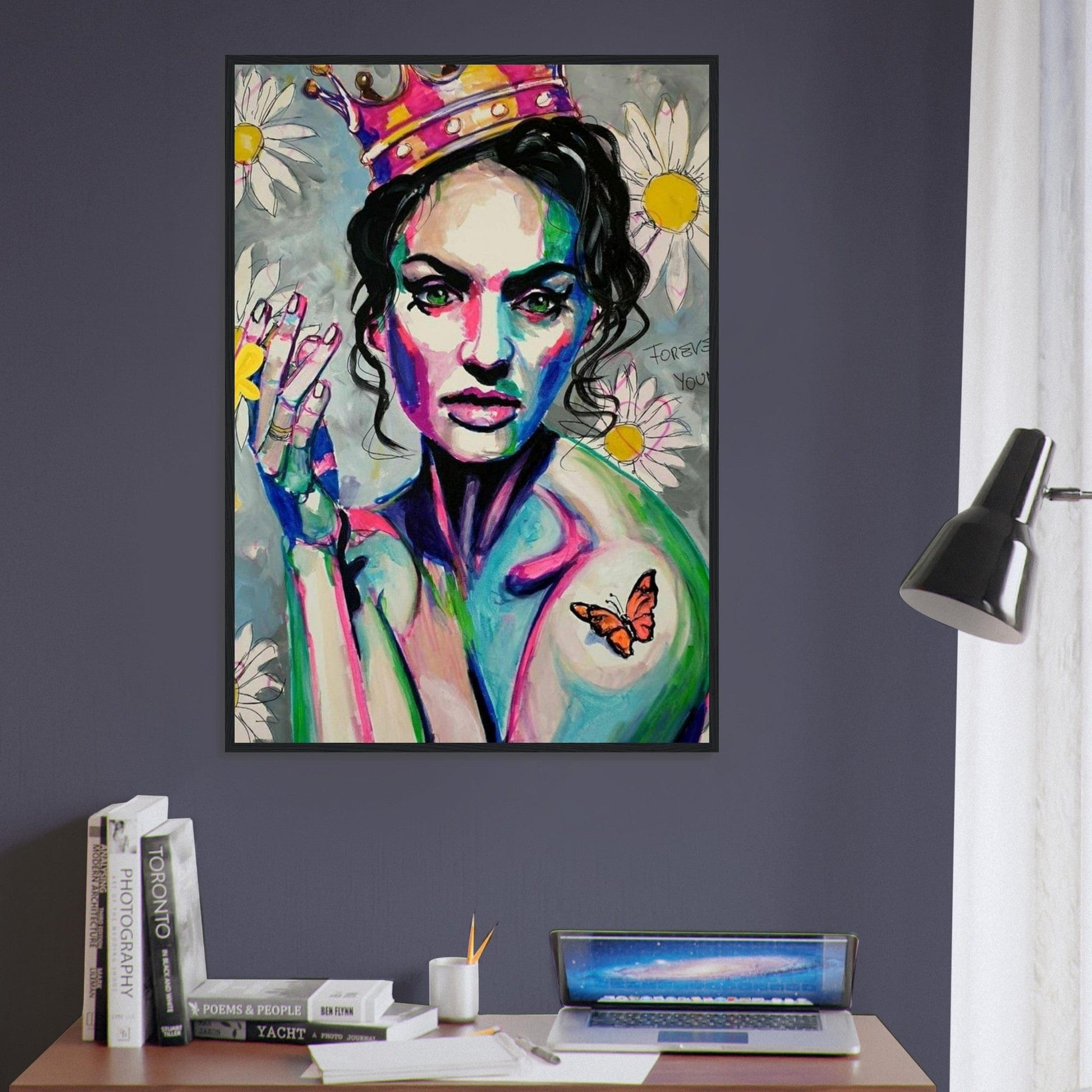 Canvanation Print Material Tableau Street Art Femme Avec Couronne