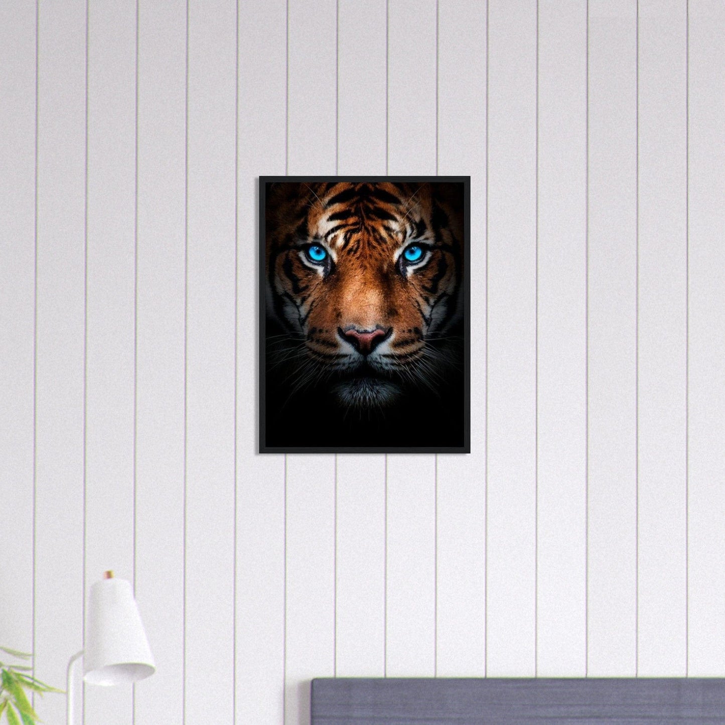 Canvanation Print Material Tableau Tigre Yeux Bleu