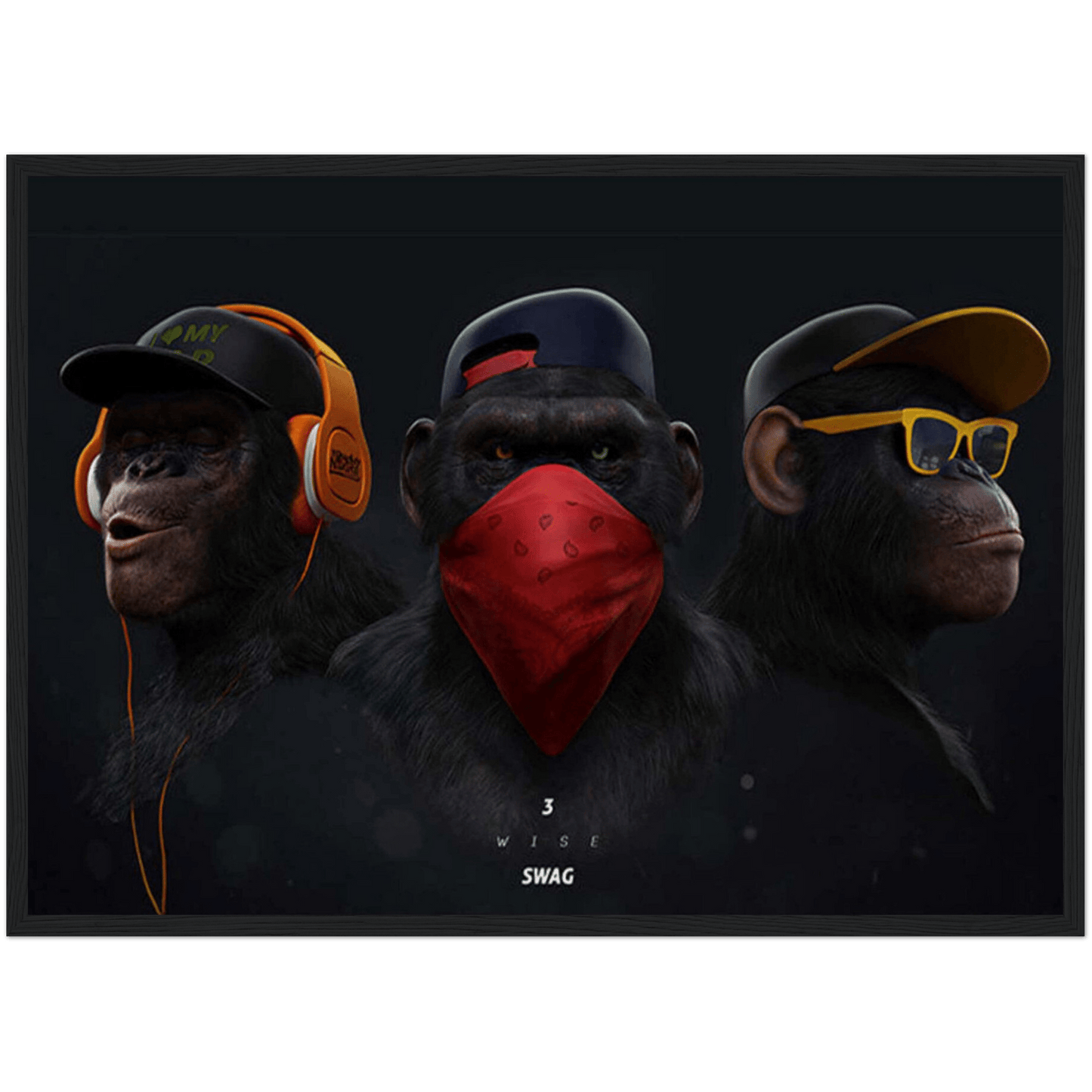 Canvanation Cadre 3 Singes Ecoute Silence Voir