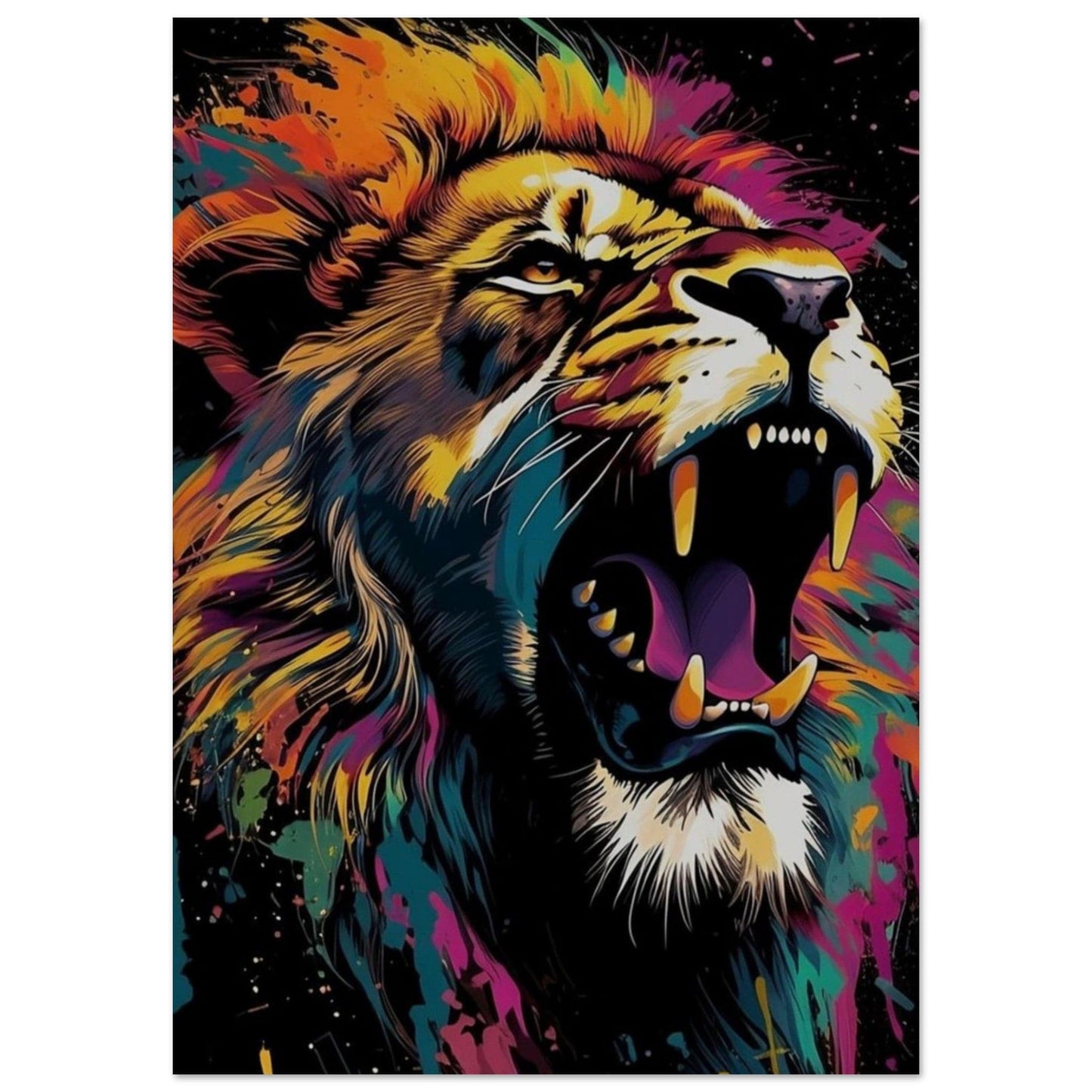Canvanation Print Material A1 (59.4 x 84.1  cm) Poster Lion Pop Art Multicolore