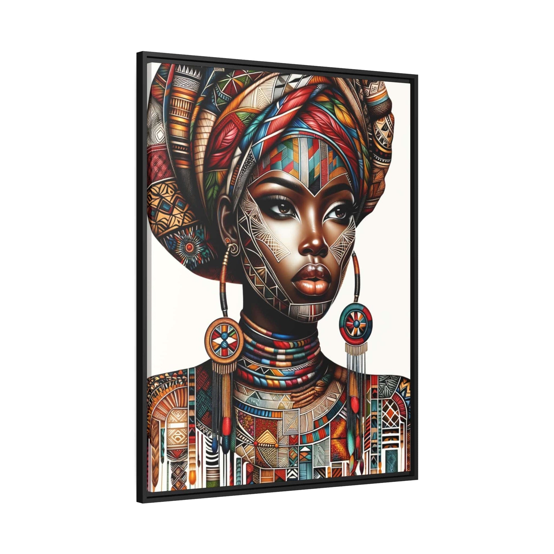 Printify Canvas Tableau "La force, la beauté et la grâce : Tableau captivant d'une femme africaine"