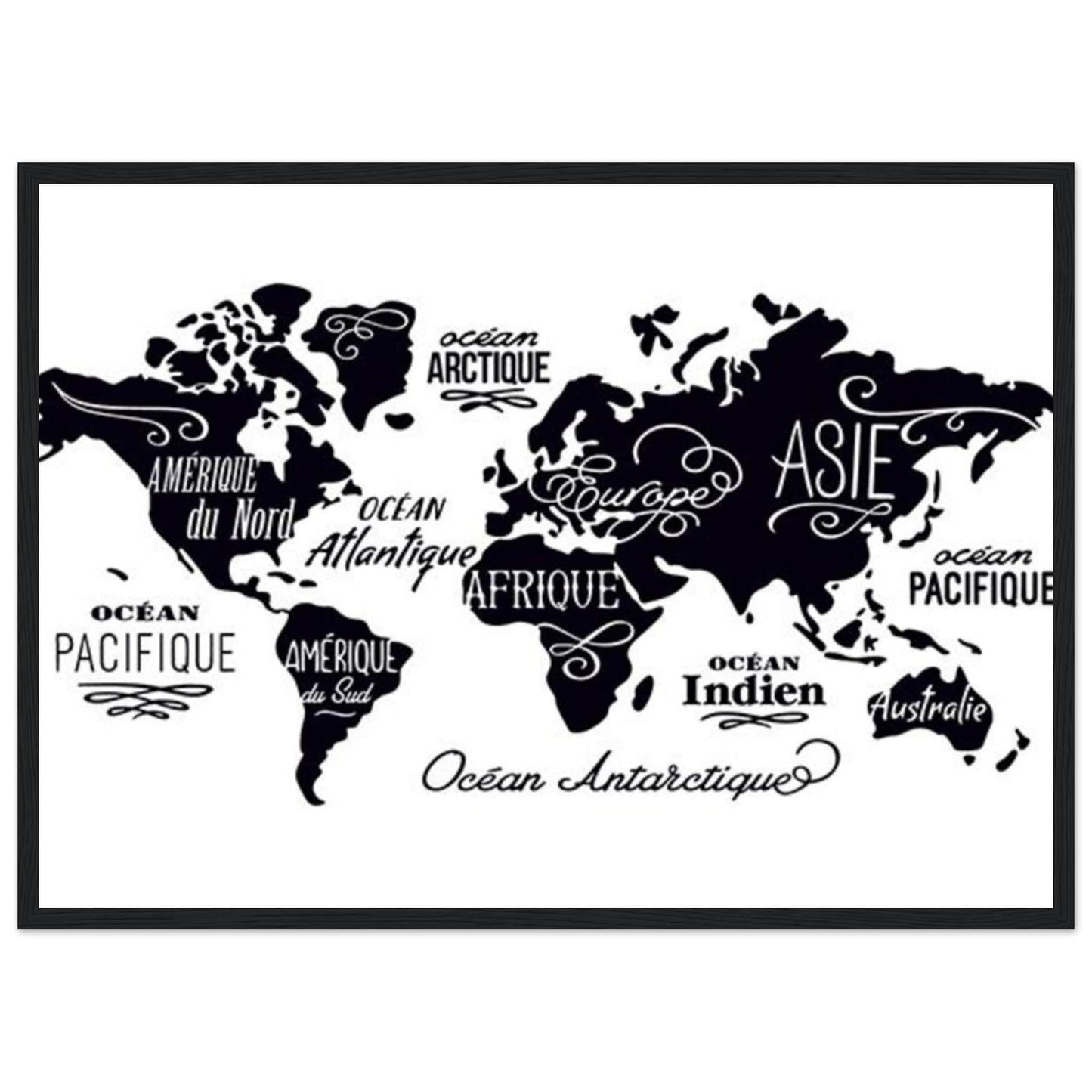 Canvanation Print Material 50x70 cm / 20x28″ Tableau Planisphere Du Monde - Le Monde à Portée de Vue