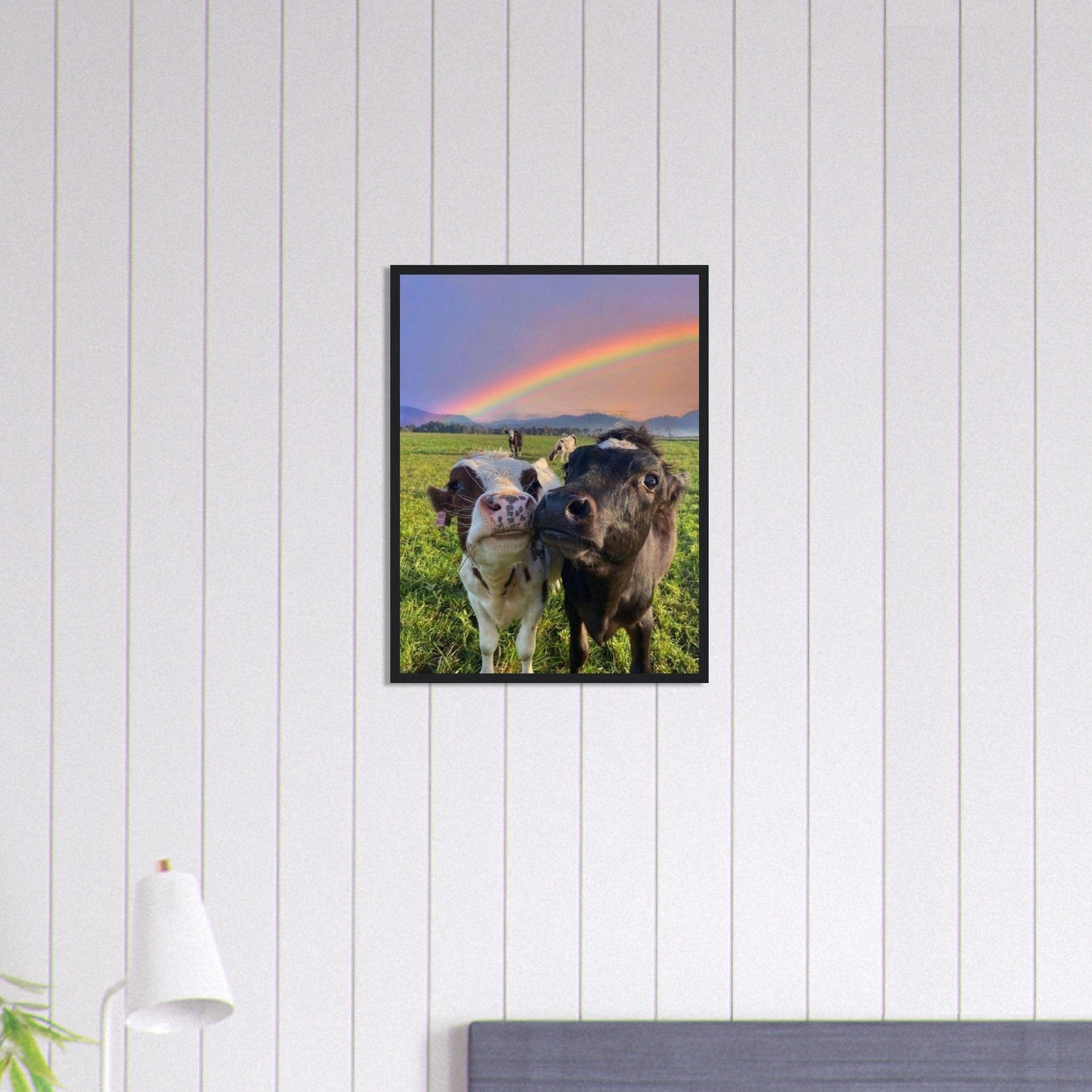 Canvanation Print Material Tableau Vache Arc En Ciel