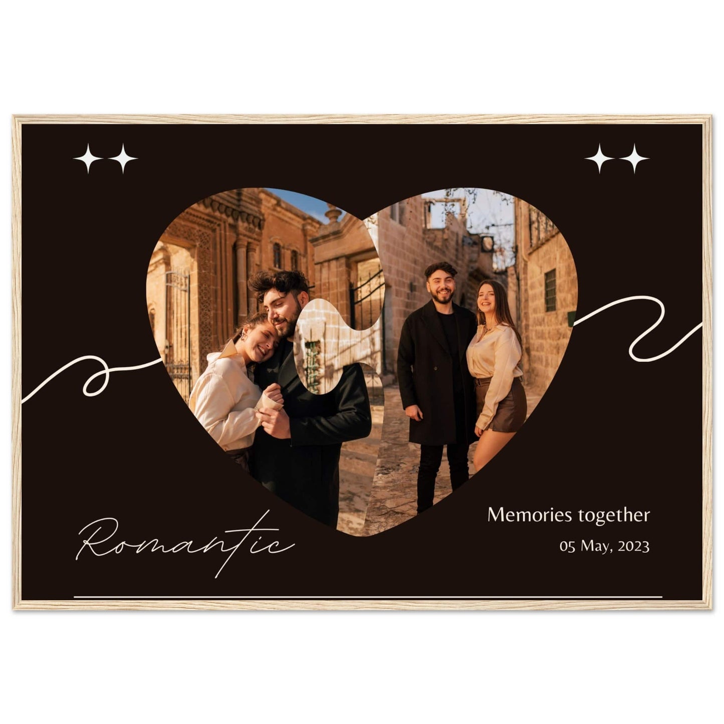 Canvanation Print Material 70x100 cm / 28x40″ / Bois Pèle Mèle Couple "Romantic"