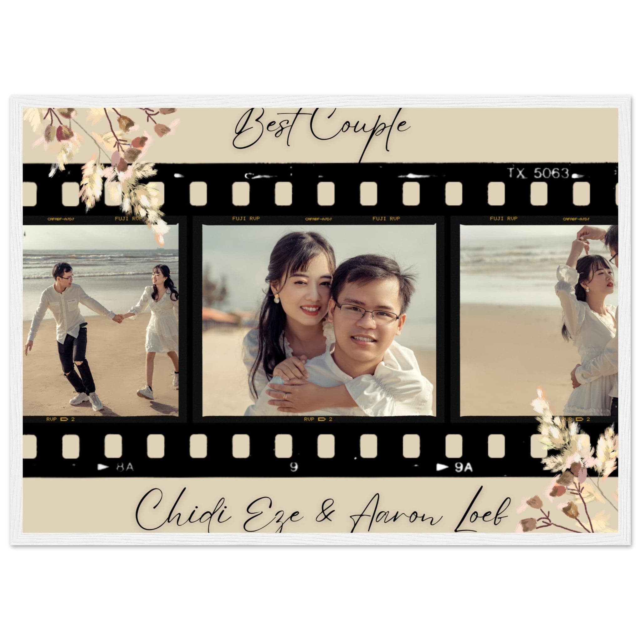 Canvanation Print Material 50x70 cm / 20x28″ / Blanc Cadre Photos Pele Mele Couple 'Best Couple"