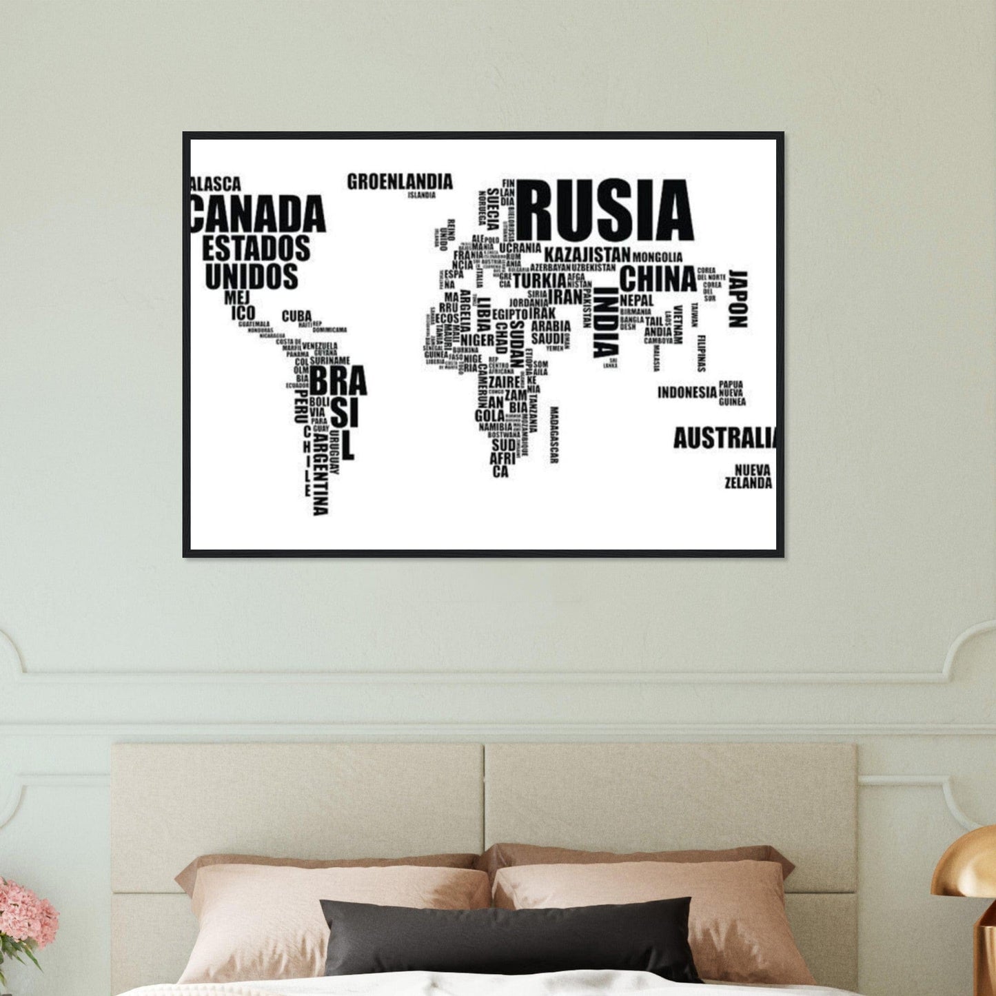 Canvanation Print Material Tableau Planisphere Du Monde - Terres Inconnues