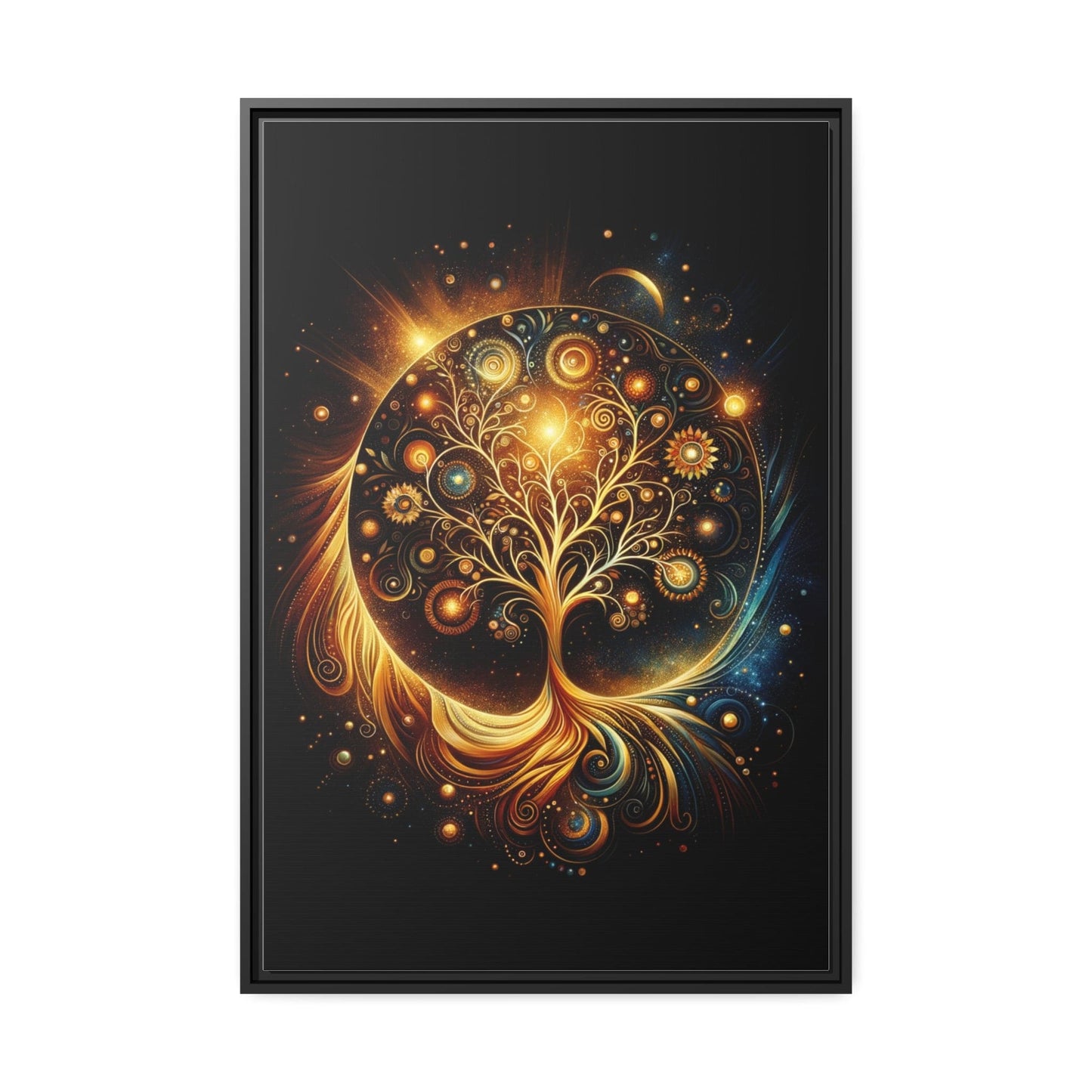 Printify Canvas 61.00 Cm″ x 91.40 Cm″ (Vertical) Tableau Éclat éternel : L'arbre de vie doré magnifie la beauté de la nature