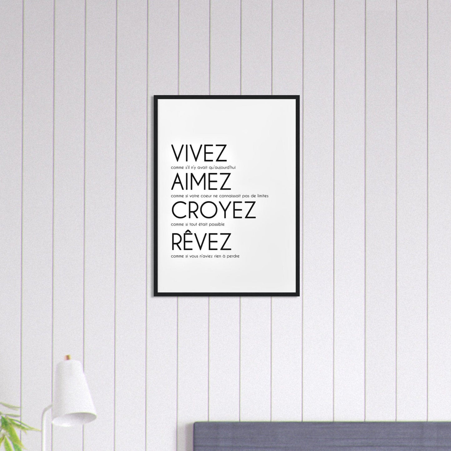Canvanation Print Material 50x70 cm / 20x28″ Tableau Citation Motivation Vivez Aimez Croyez Rêver