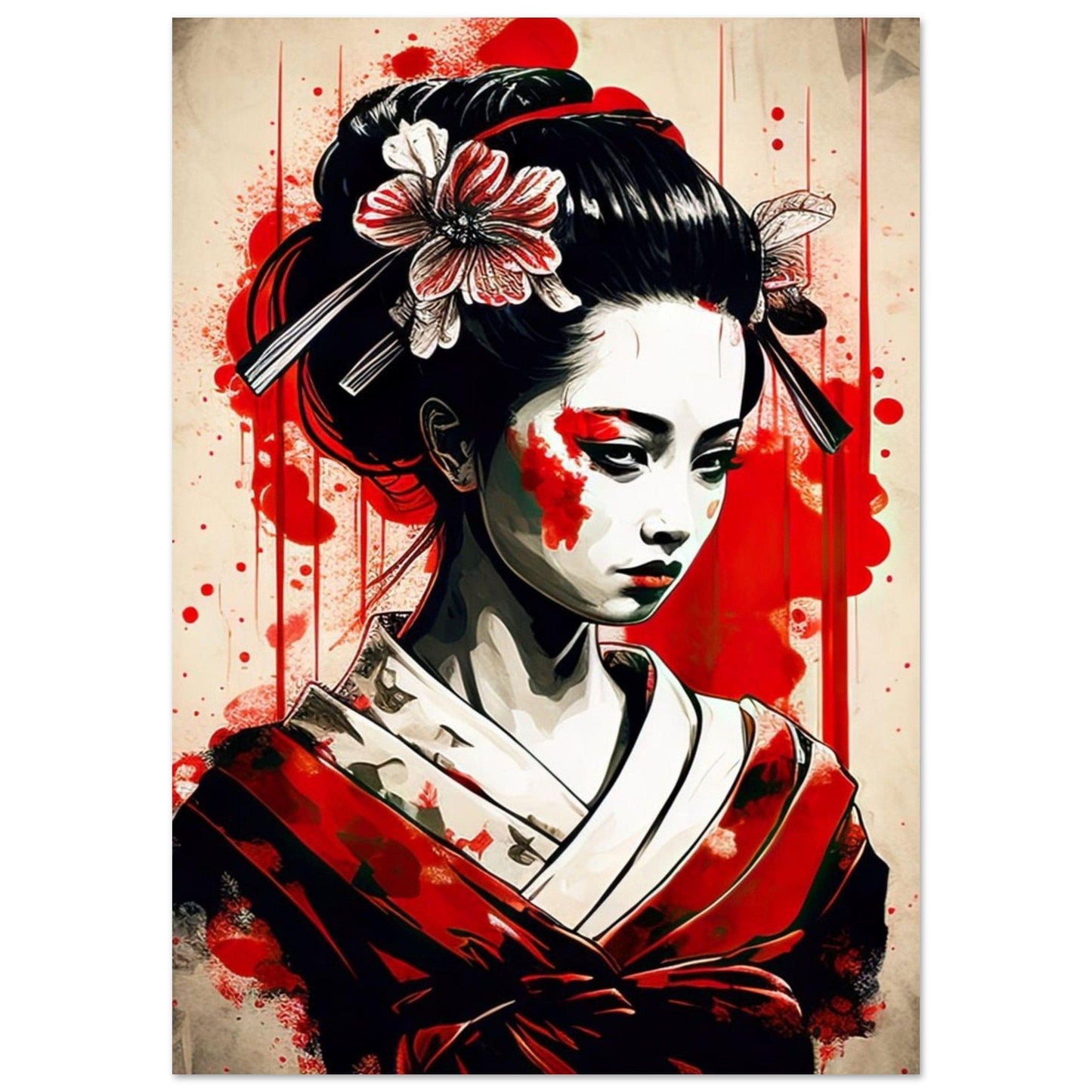 Canvanation Print Material A0 (84.1 x 118.9  cm) Poster Japon Geisha Horreur