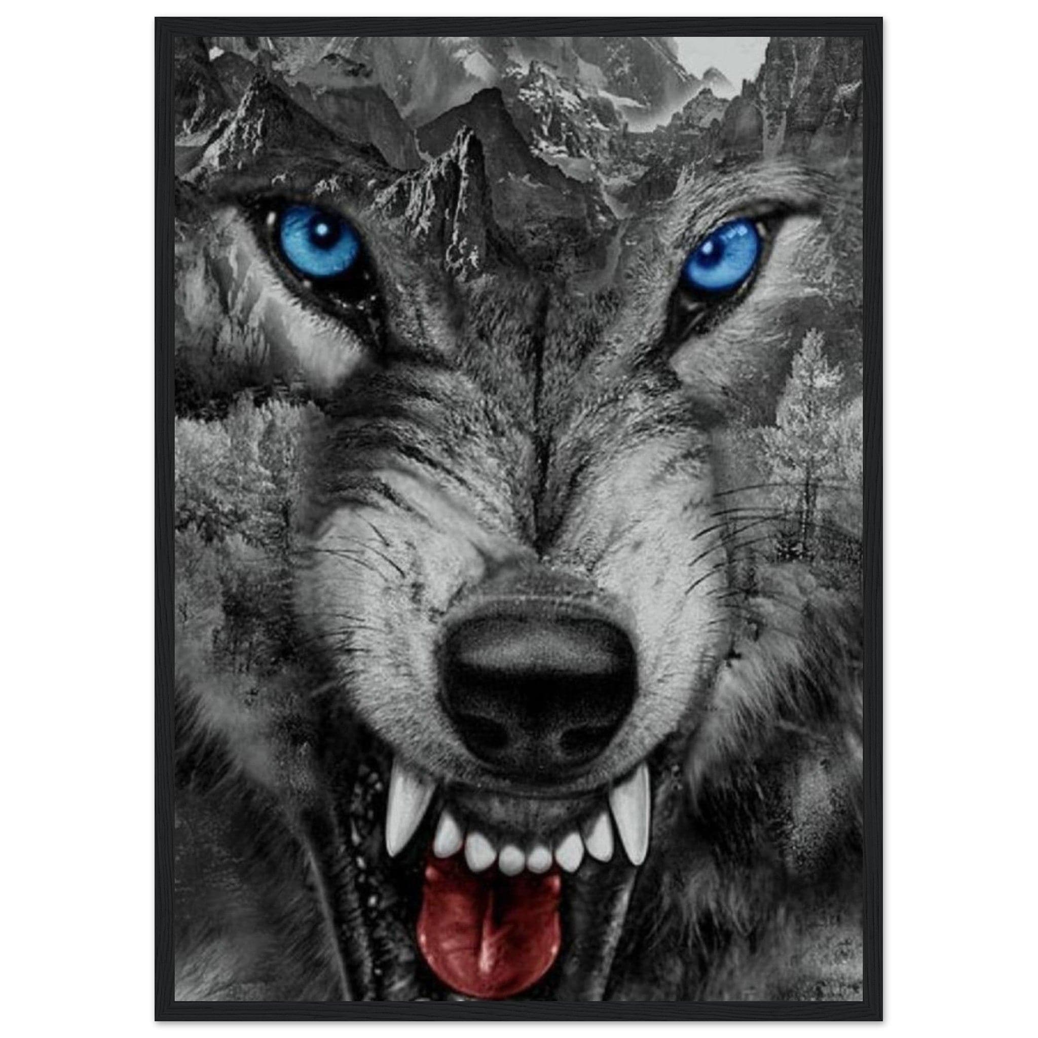 Gelato Print Material 50x70 cm / 20x28″ Tableau Loup Yeux Bleu
