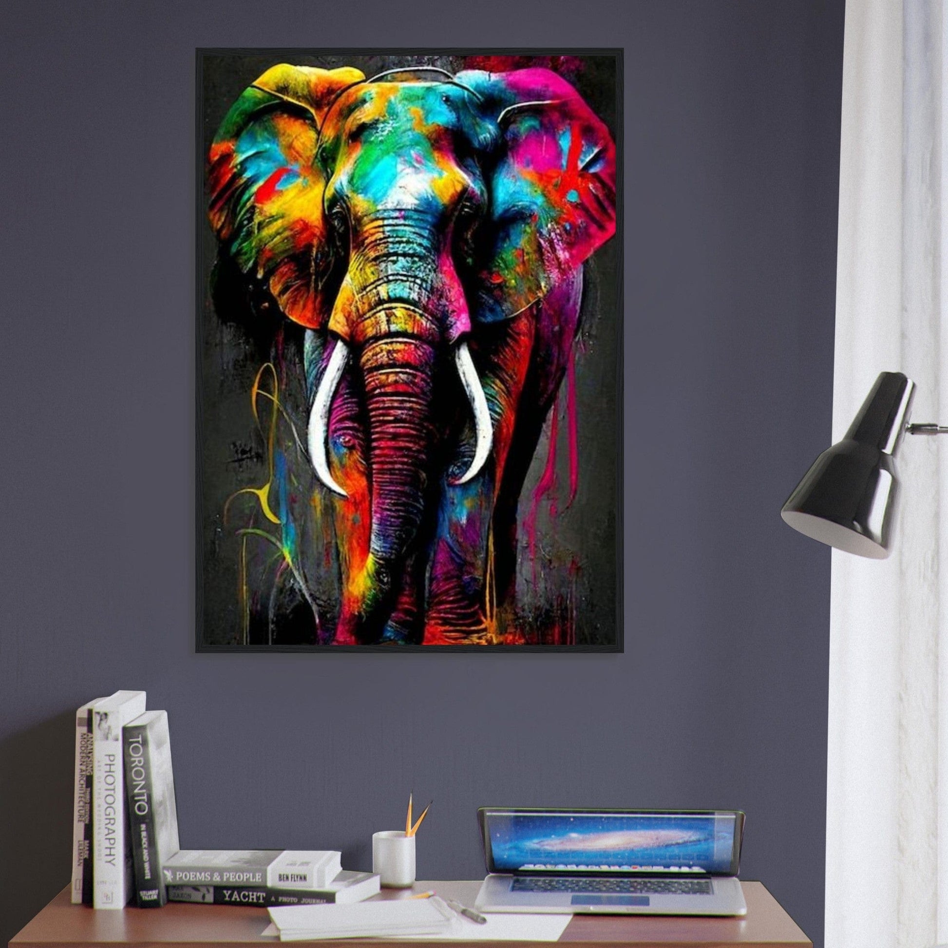 Canvanation Print Material Tableau Elephant Sous le Ciel Africain