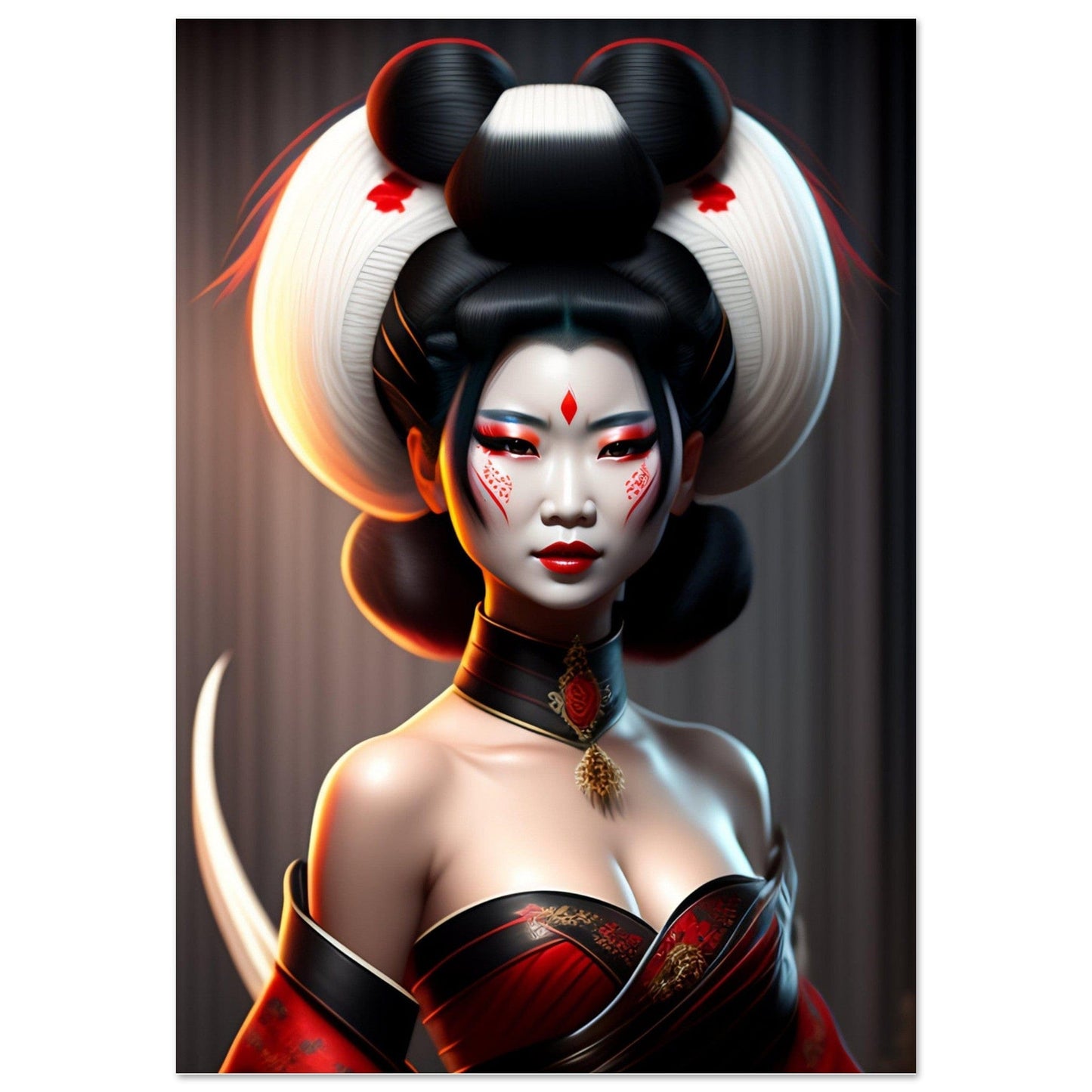 Canvanation Print Material 70x100 cm / 28x40″ Poster Geisha Japon Long Cheveux