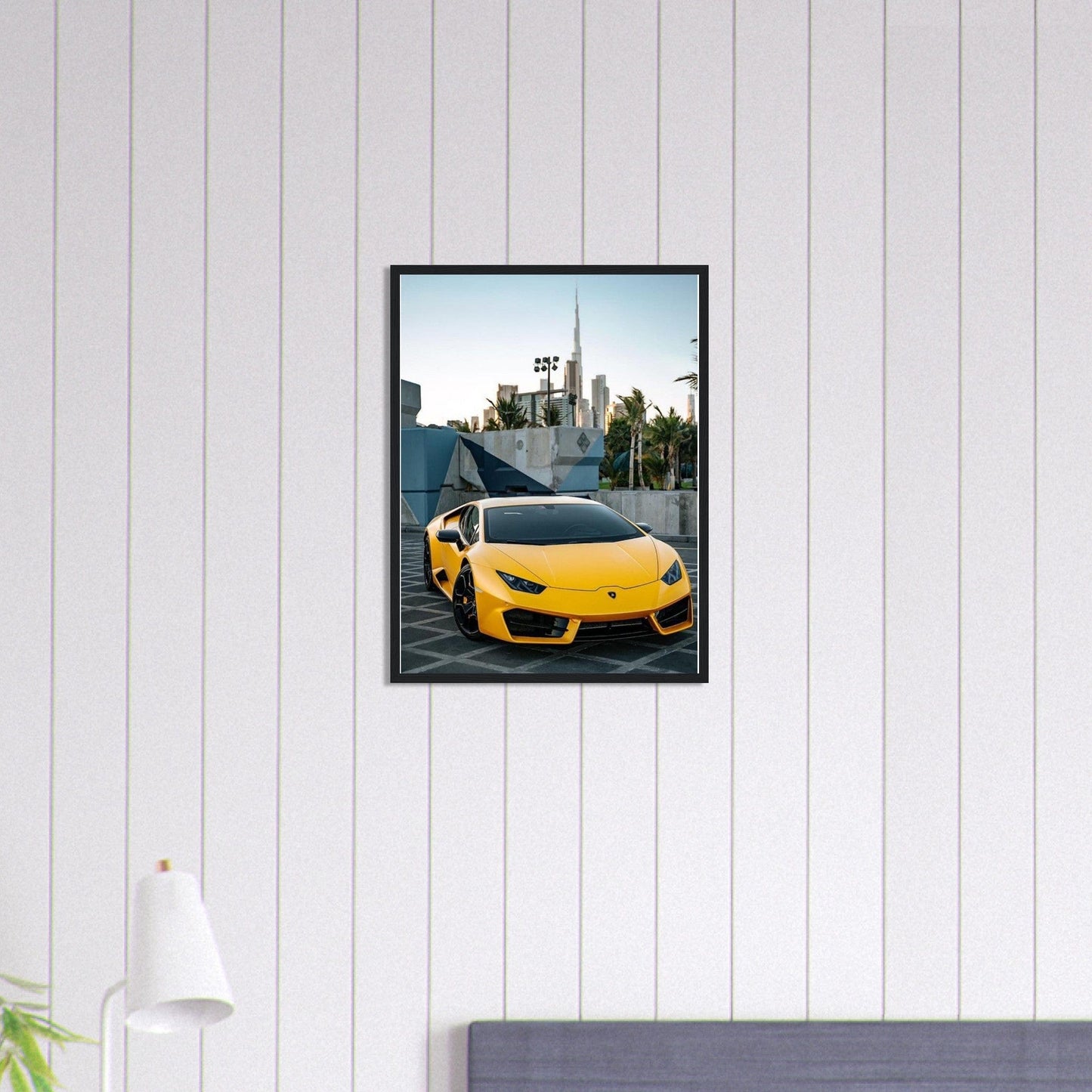Canvanation Print Material 45x60 cm / 18x24″ Tableau Voiture Lamborghini Jaune