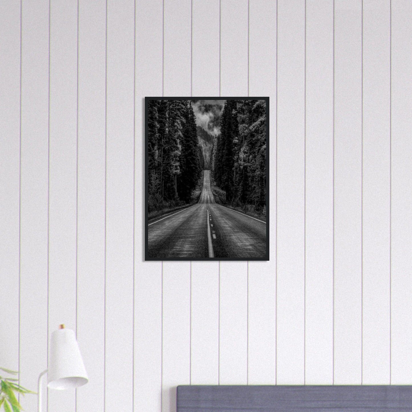Canvanation Print Material 45x60 cm / 18x24″ Tableau Photo Noir Et Blanc-Paysage-Route
