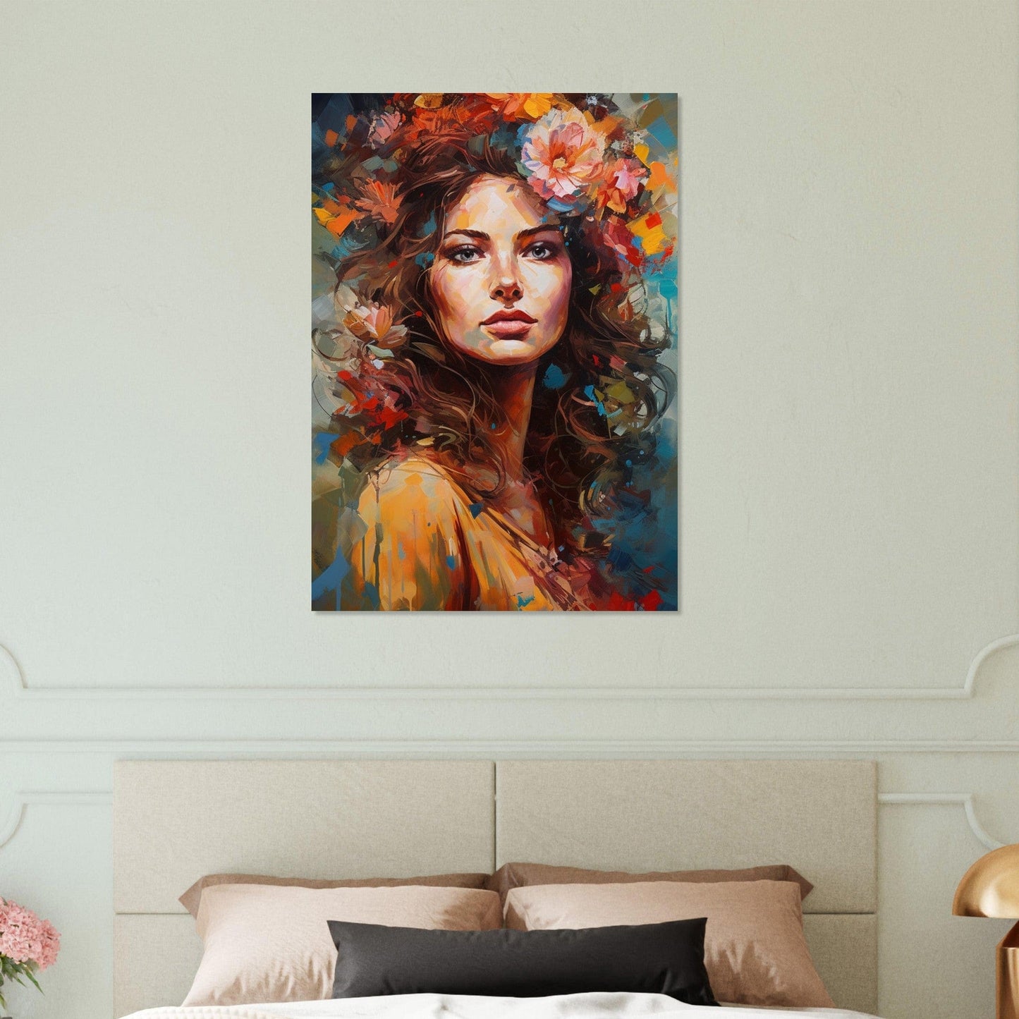 Gelato Print Material Portrait Femme Peinture Contemporaine