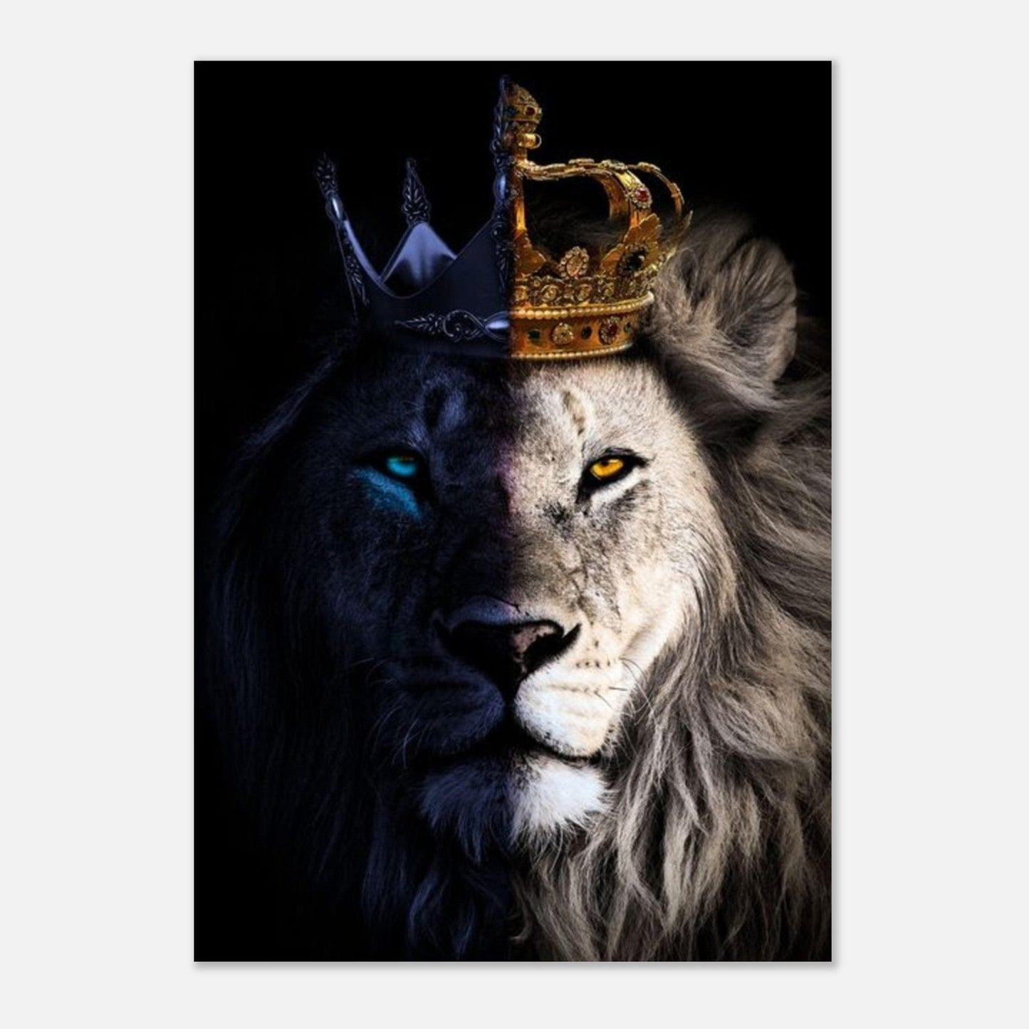Canvanation Print Material Poster Lion Blanc Couronne