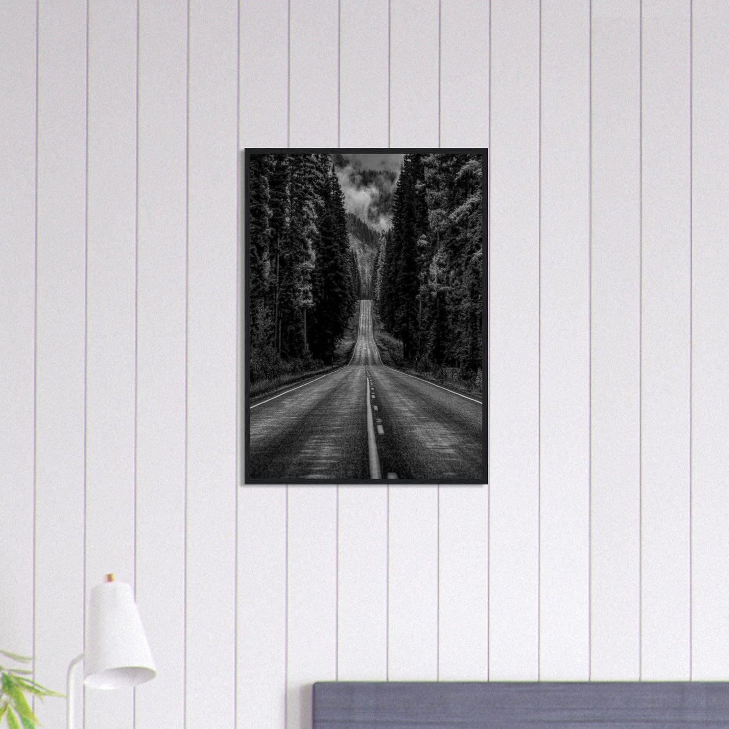 Canvanation Print Material 50x70 cm / 20x28″ Tableau Photo Noir Et Blanc-Paysage-Route