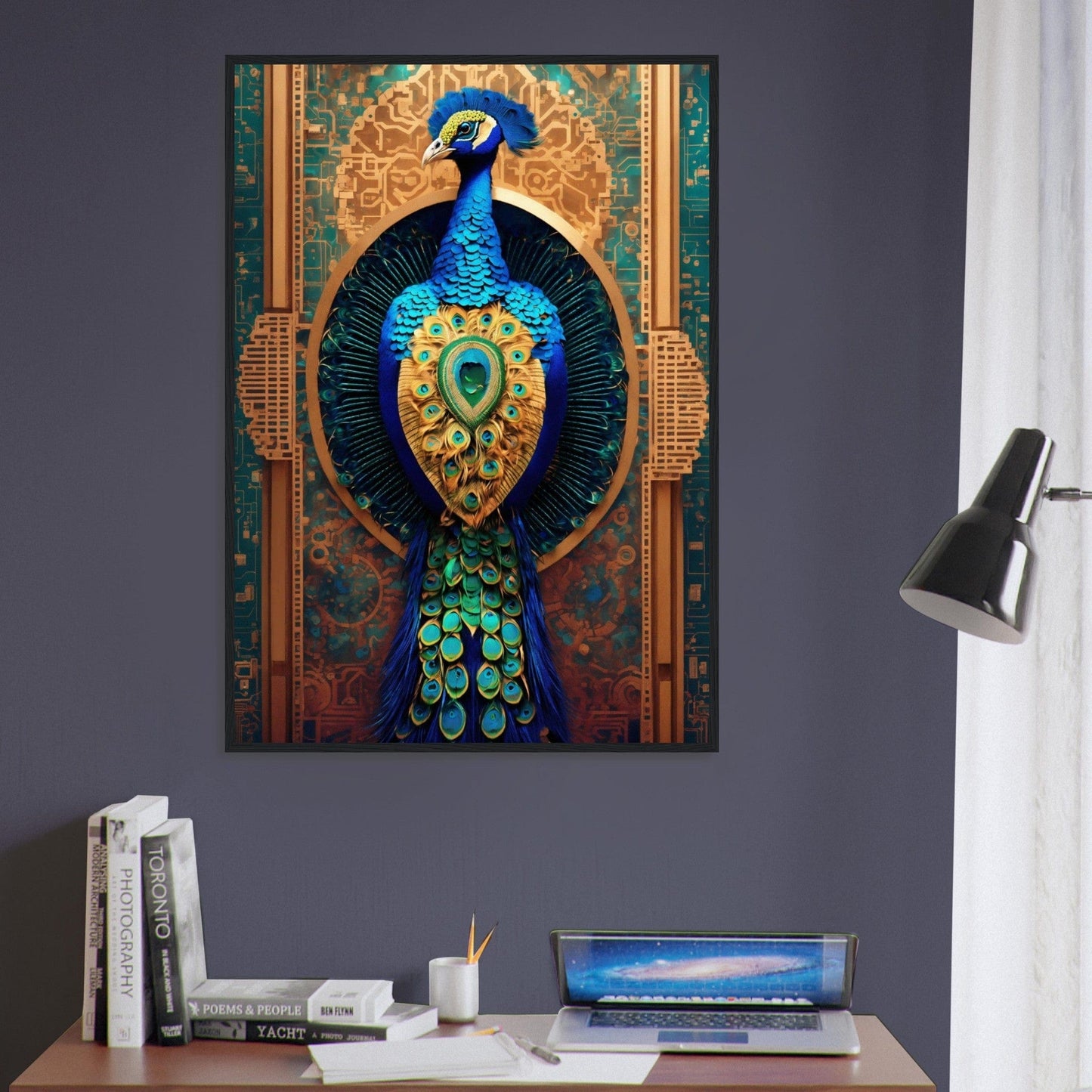 Canvanation Print Material Tableau Paon Éclat Majestueux