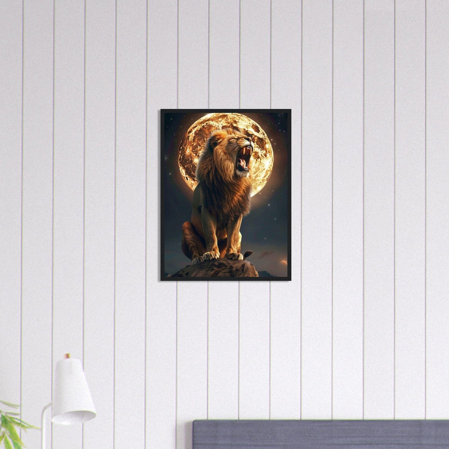 Canvanation Print Material 45x60 cm / 18x24″ Tableau Street Art Lion Lune