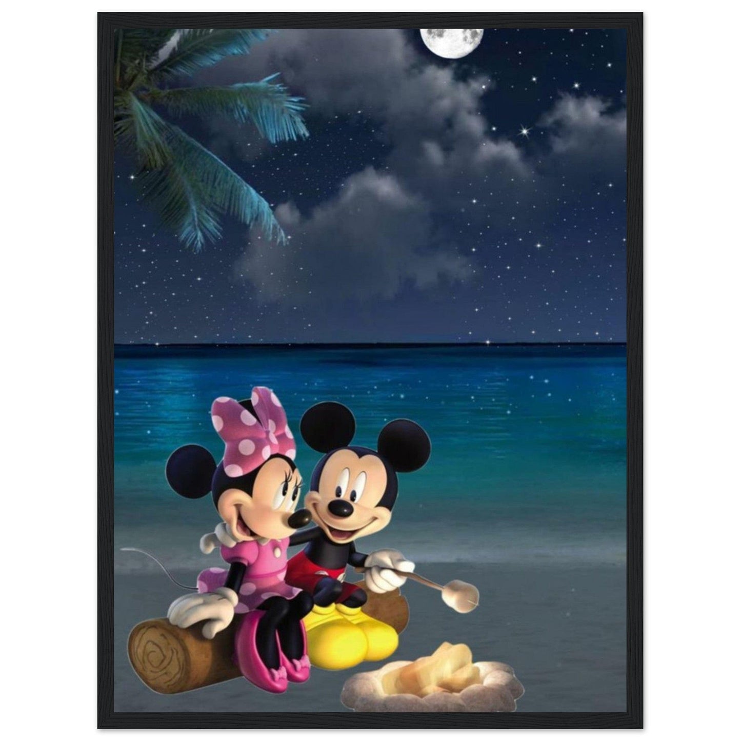 Gelato Print Material 45x60 cm / 18x24″ Tableau Mickey et Minnie Nuit