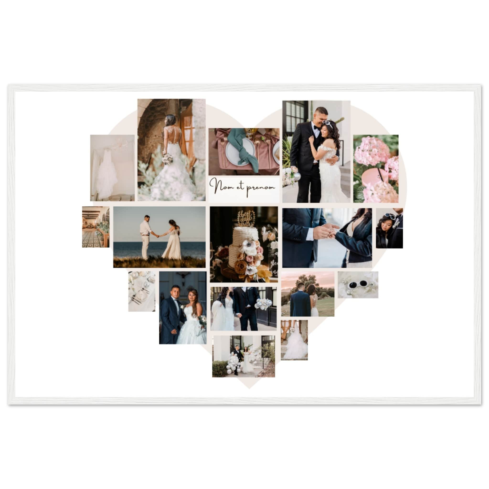 Canvanation Print Material 60x90 cm / 24x36″ / Blanc Pêle-mêle de photos sur poster "Mariage ou Fiançailles"