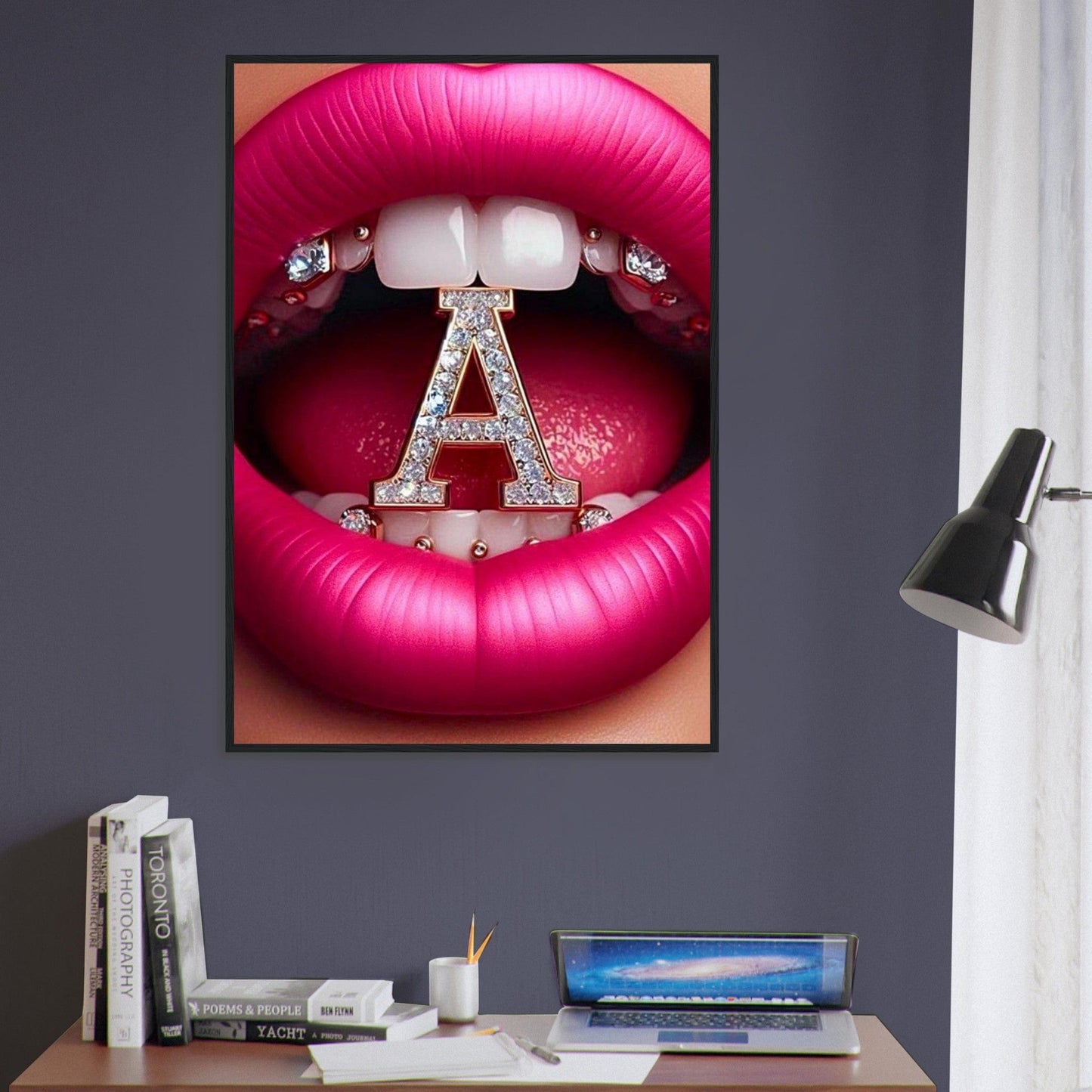 Canvanation Print Material Tableau Levres Lettre A