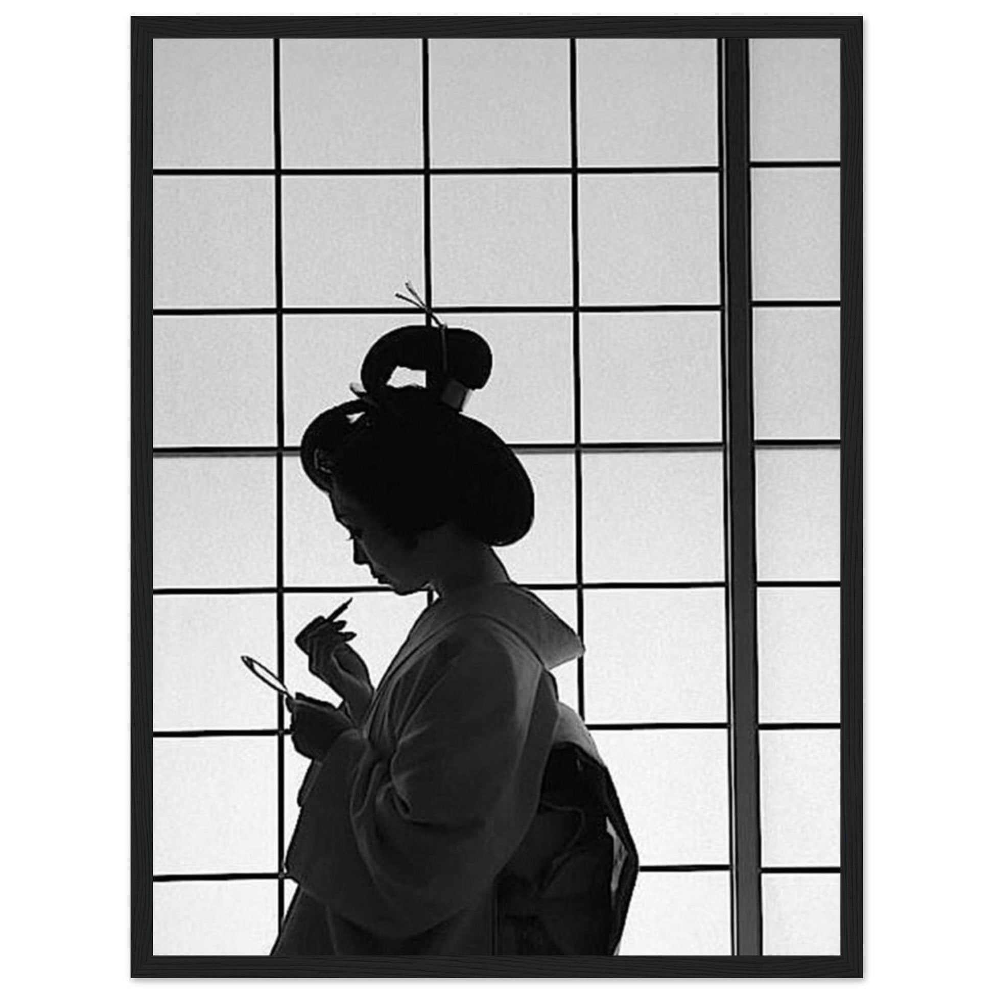 Canvanation Print Material Tableau Japon Geisha Noir Et Blanc