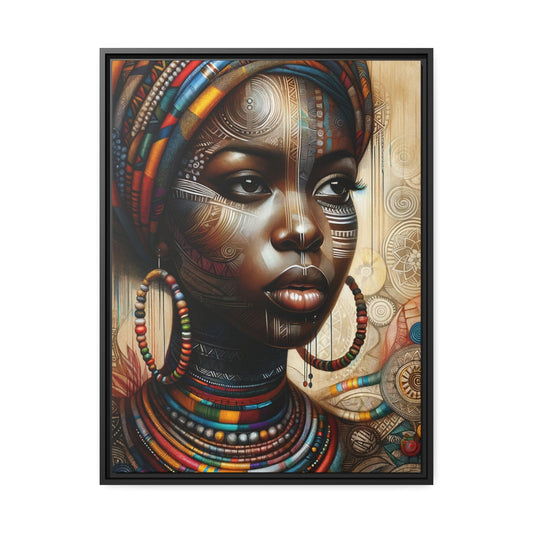 Printify Canvas 61.00 Cm" x 81.30 Cm" (Vertical) Tableau "La force et la grâce : Beauté africaine au féminin"