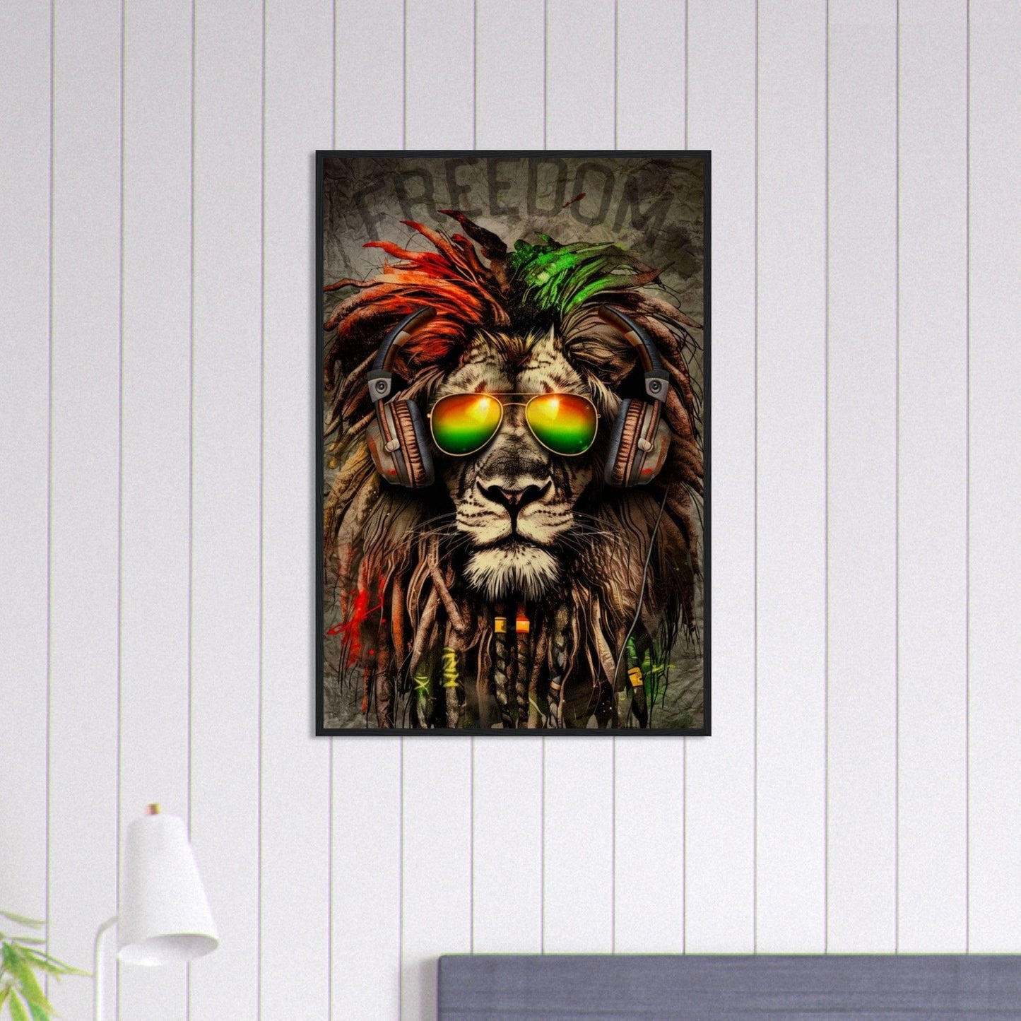 Canvanation Print Material 60x90 cm / 24x36″ Tableau Street Art Rasta Freedom