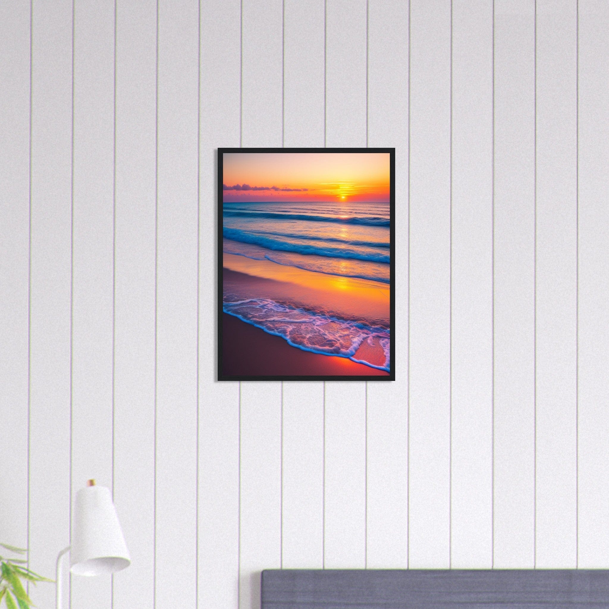 Gelato Print Material Cadre Coucher De Soleil Mer