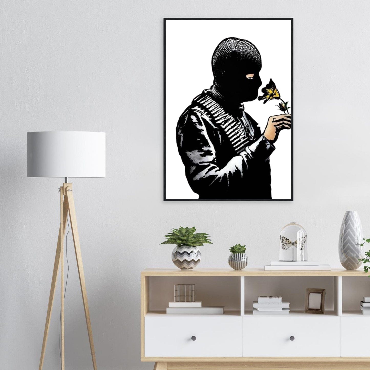 Canvanation Print Material Tableau Banksy Cagoule Fleur