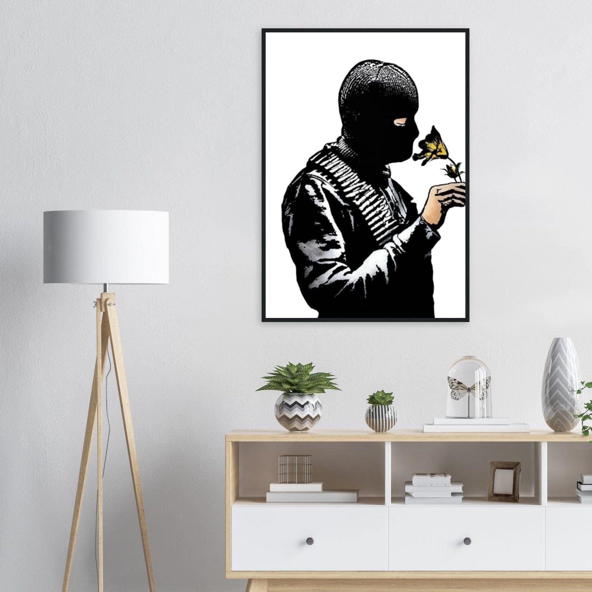 Canvanation Print Material Tableau Banksy Cagoule Fleur