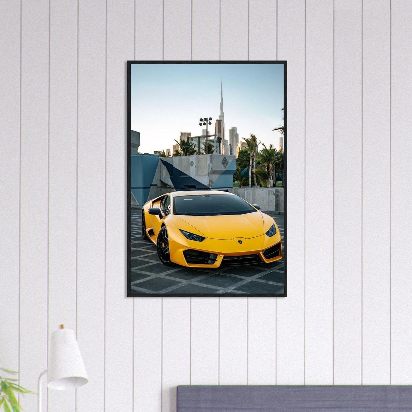 Canvanation Print Material 60x90 cm / 24x36″ Tableau Voiture Lamborghini Jaune