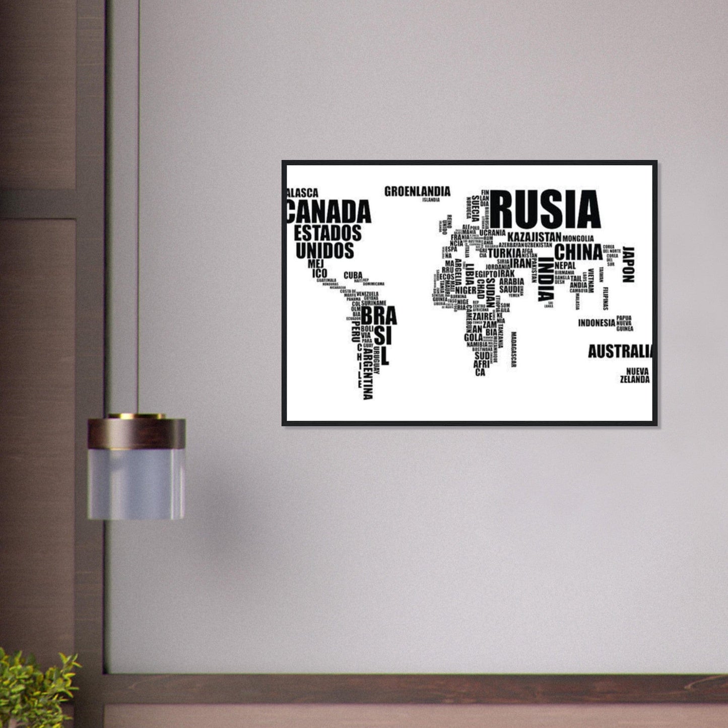 Canvanation Print Material Tableau Planisphere Du Monde - Terres Inconnues