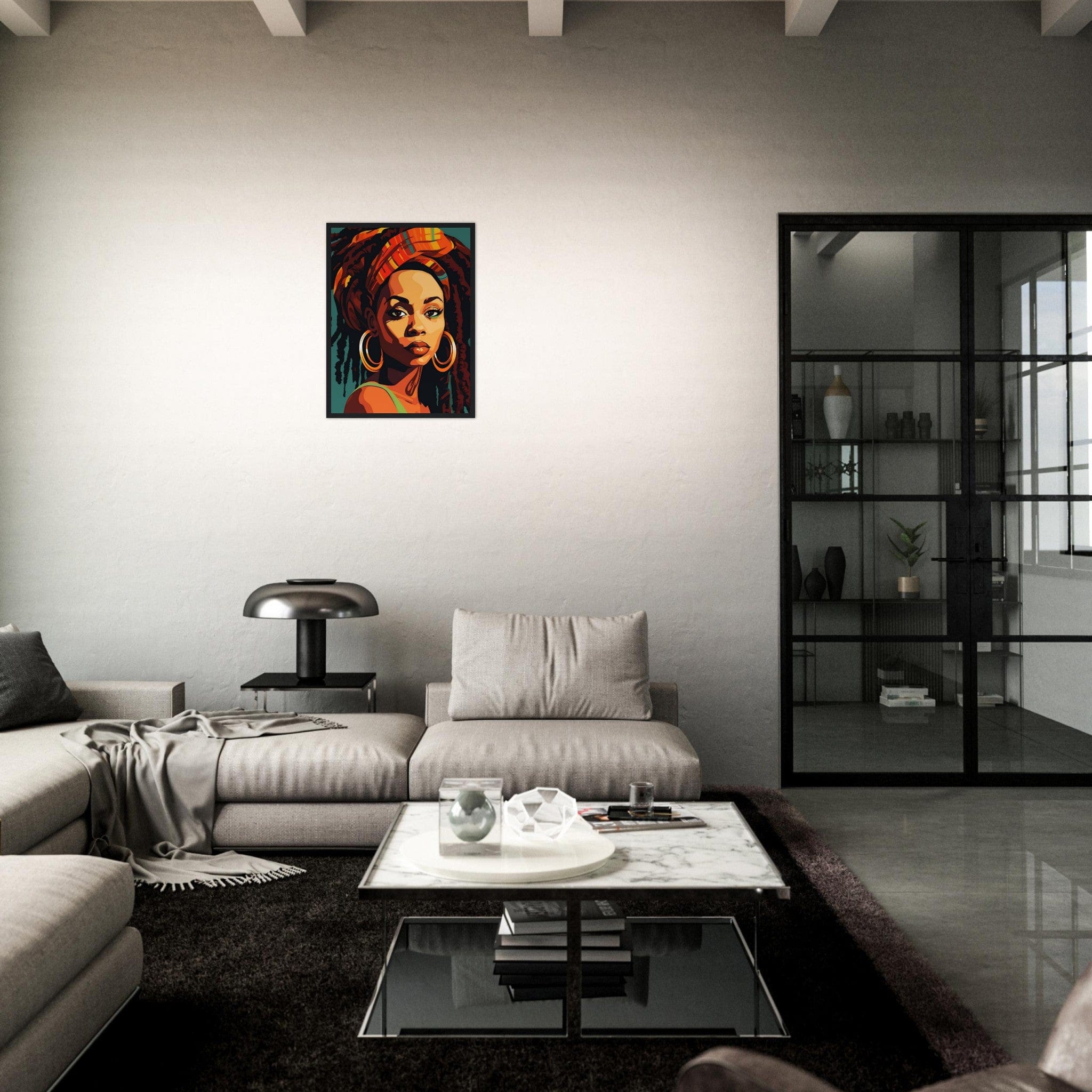 Canvanation Print Material Tableau Peinture Africain Village
