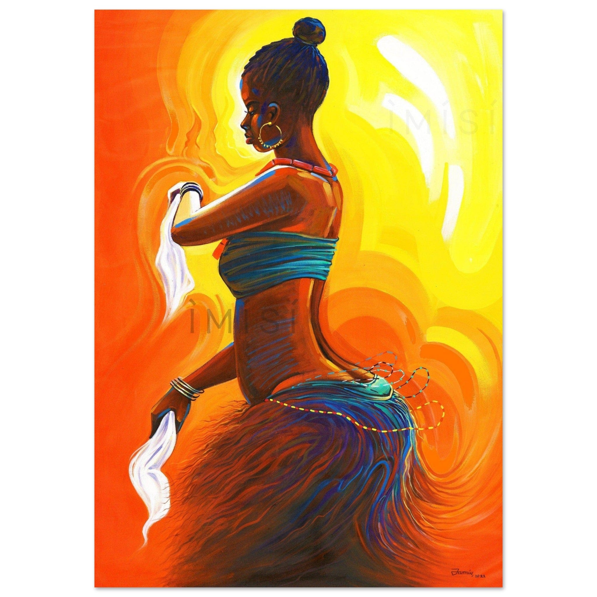 Gelato Print Material A1 (59.4 x 84.1 cm) Affiche Africain Femme Danse