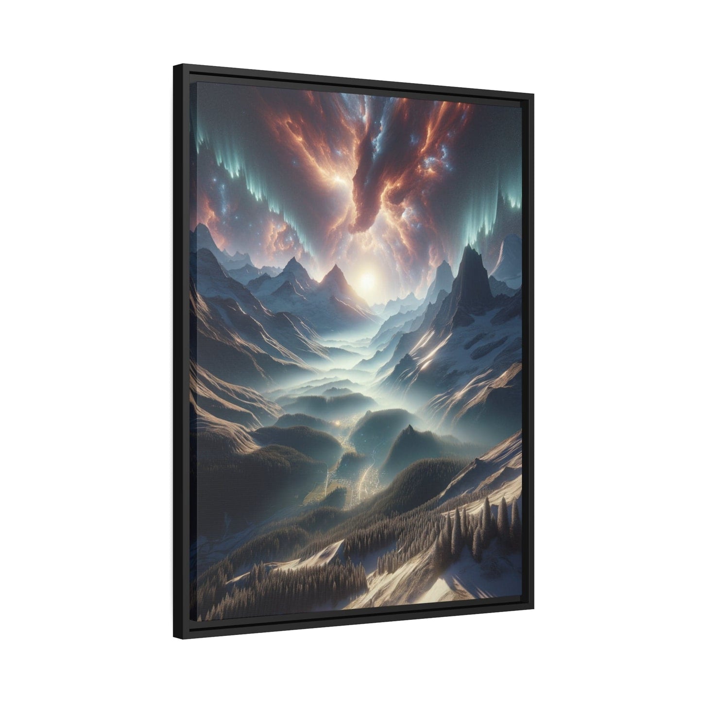 Printify Canvas Tableau Sérénité Altitudinale : Les Cimes en Fusion