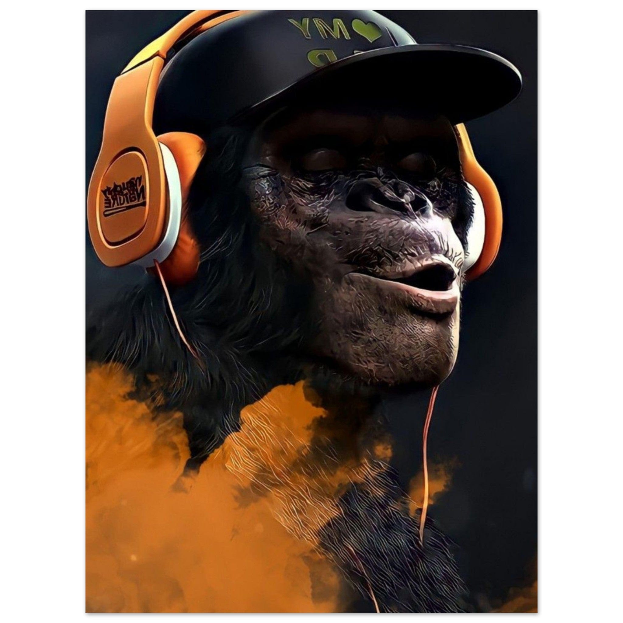 Canvanation Print Material 45x60 cm / 18x24″ Poster Singe Casque Orange