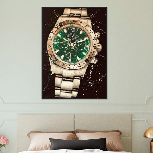 Canvanation Print Material 70x100 cm / 28x40″ Tableau Marque De Luxe Rolex Green