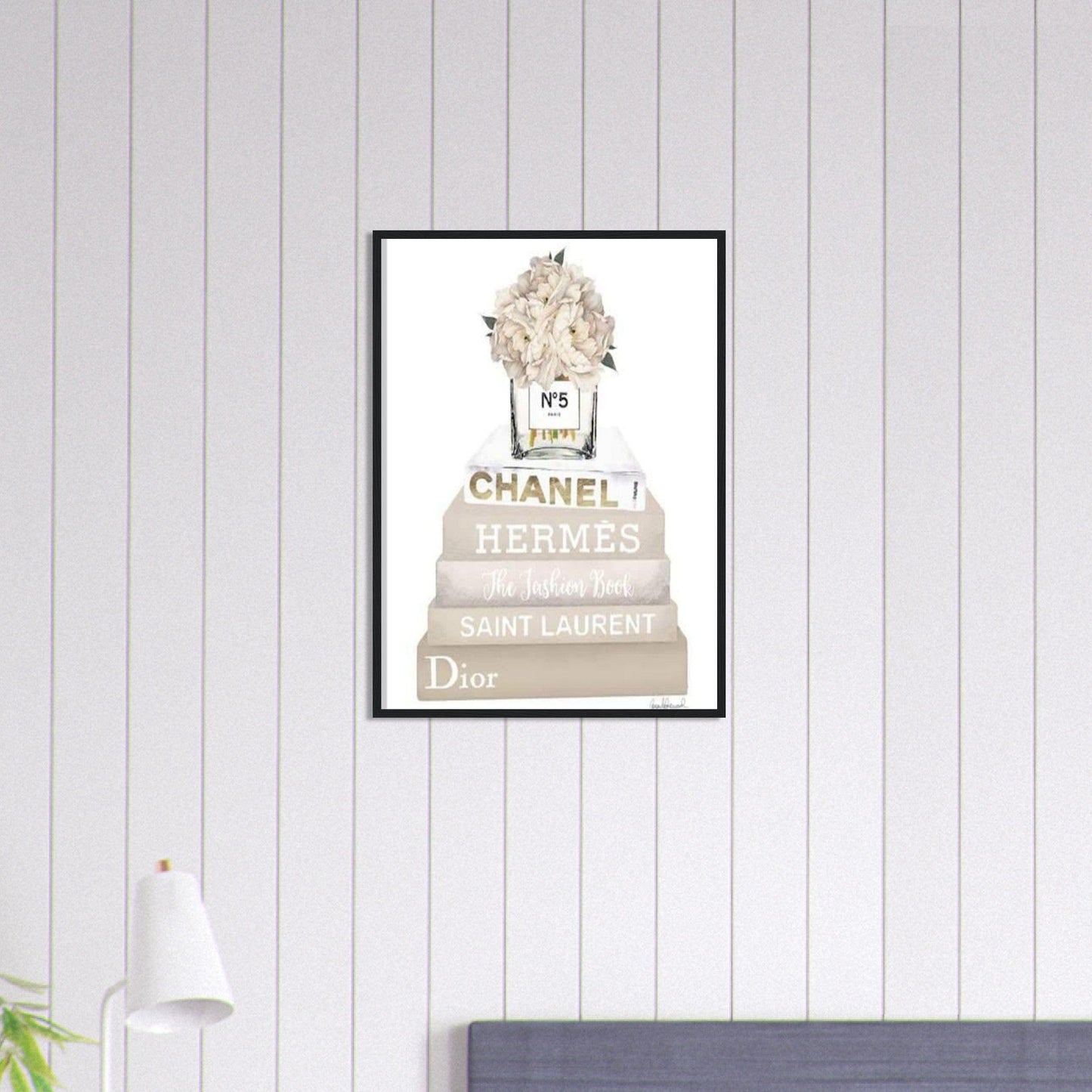 Canvanation Print Material 50x70 cm / 20x28″ Tableau Chanel Numéro 5 Blanc Livres