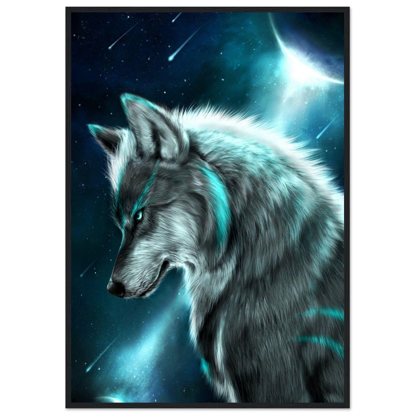 Gelato Print Material 70x100 cm / 28x40″ Tableau Loup Bleu Ciel