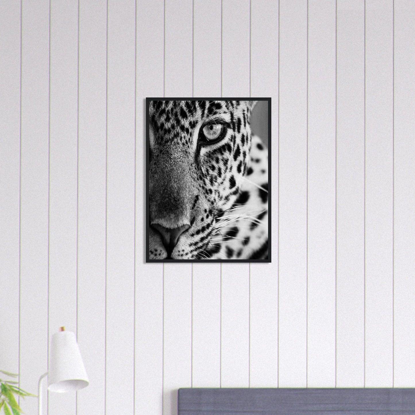 Canvanation Print Material 45x60 cm / 18x24″ Tableau Photo Noir Et Blanc-Animaux-Leopard