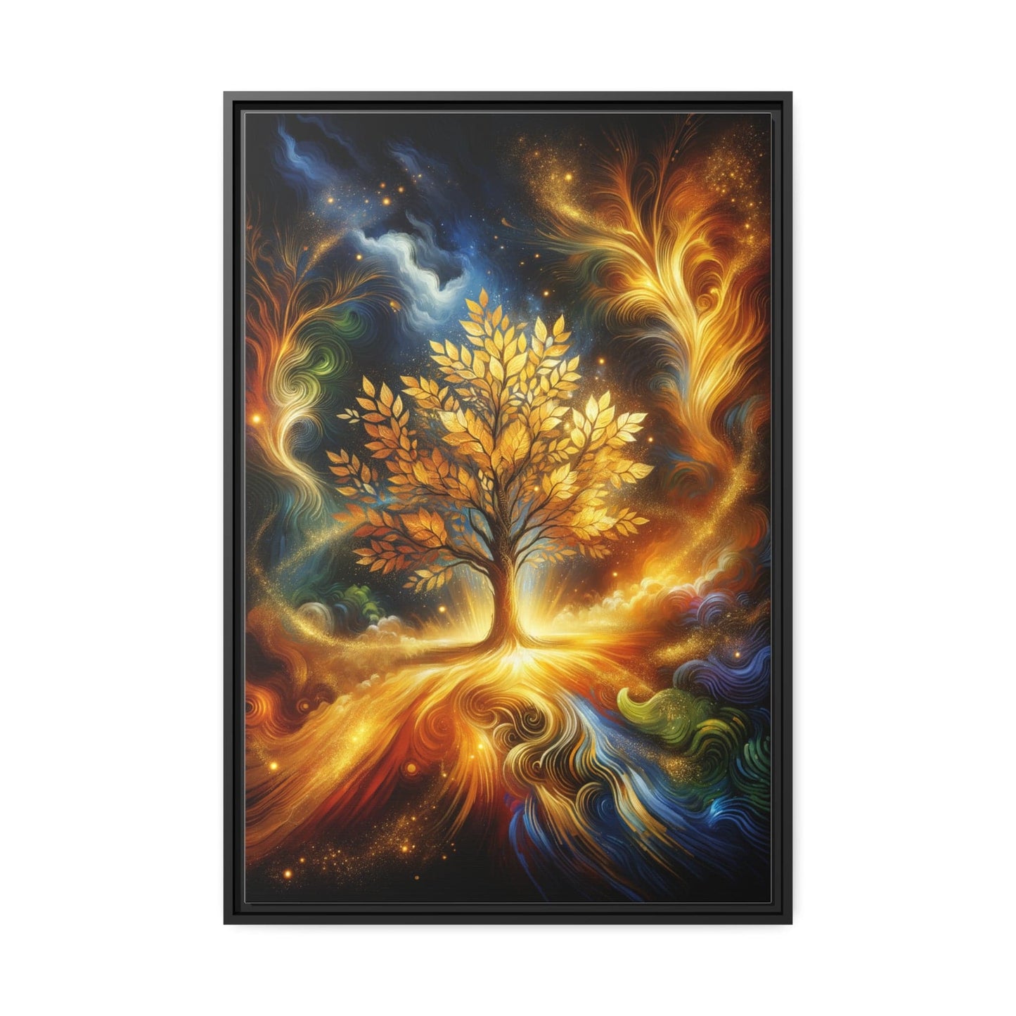 Printify Canvas 91.40 Cm x 61.00 Cm (Vertical) Tableau L'élégance dorée de l'Arbre de Vie: Un symbole de prospérité et d'harmonie