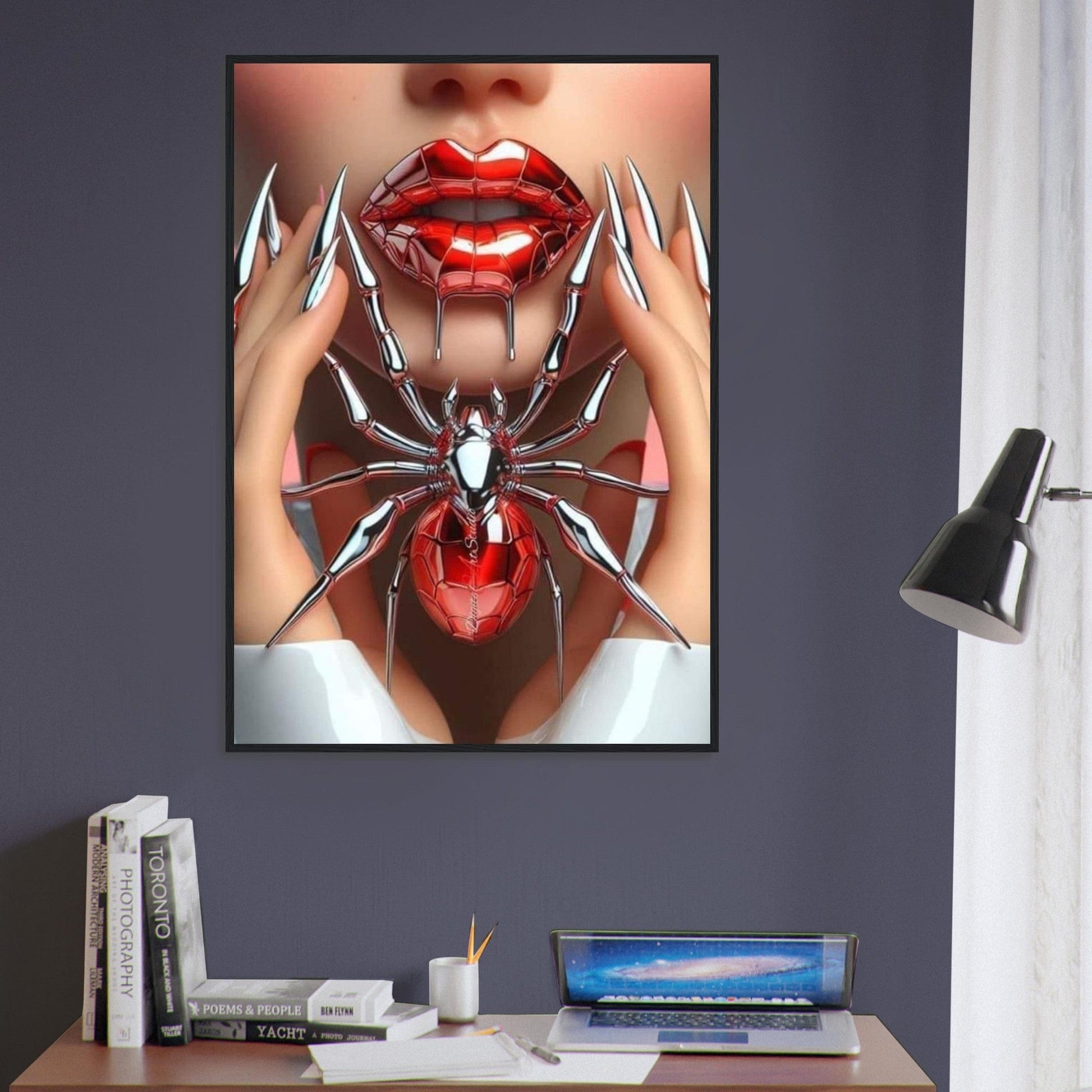 Canvanation Print Material Tableau Levres Araigné