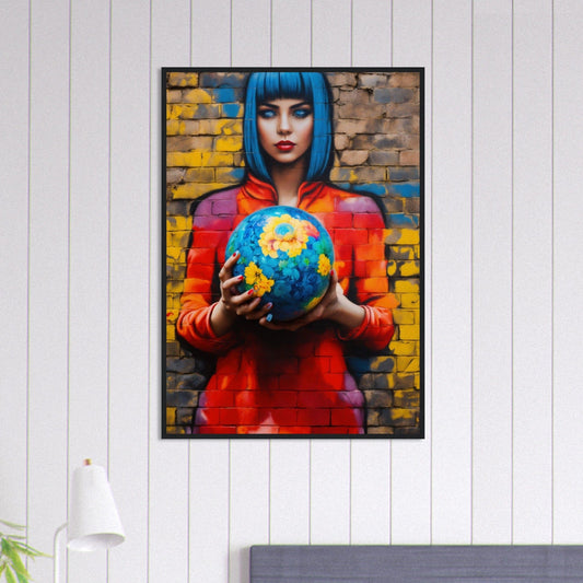 Canvanation Print Material 70x100 cm / 28x40″ Tableau Graffiti Femme Monde
