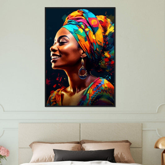 Canvanation Print Material 70x100 cm / 28x40″ Portrait Africaine Peinture Sourire